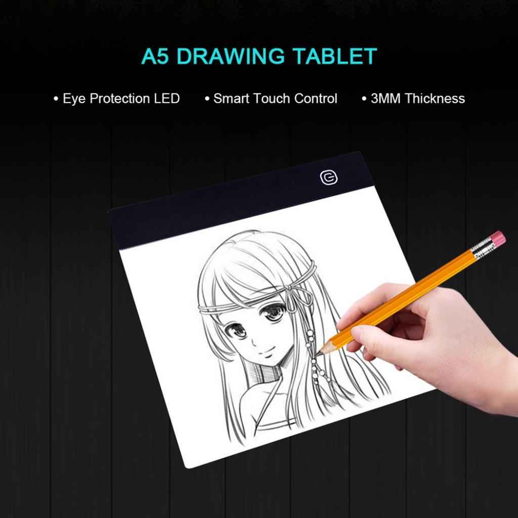 A5 Dimmable LED Slim Art Craft Drawing Tracing Tattoo Light Box Pad Board