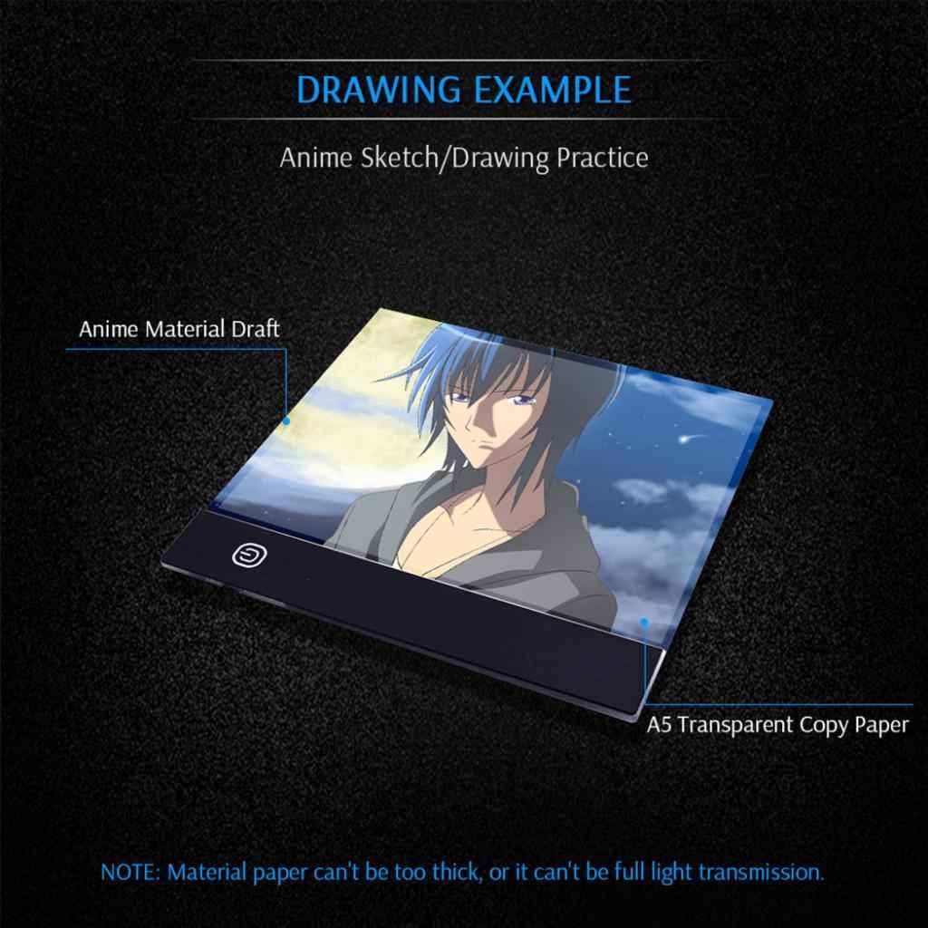 A5 Dimmable LED Slim Art Craft Drawing Tracing Tattoo Light Box Pad Board