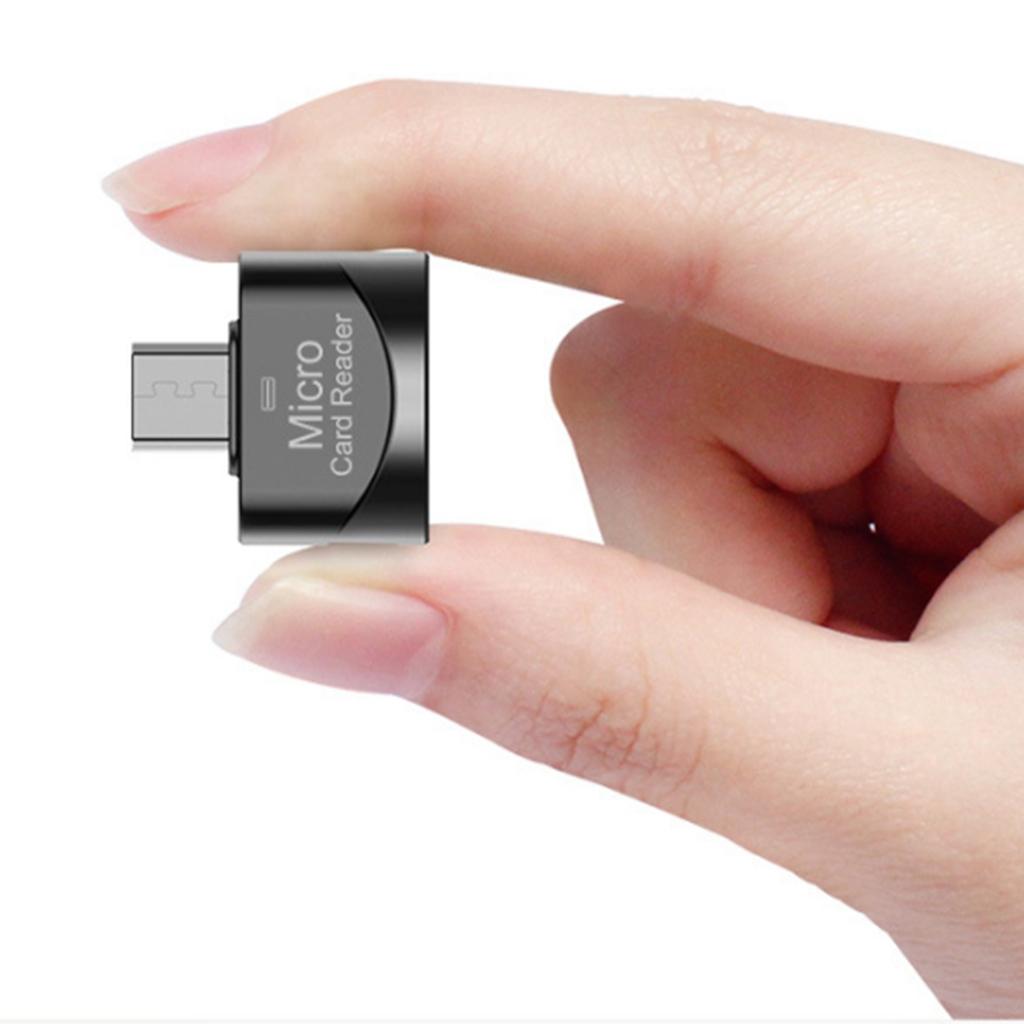 4xPortable Micro USB Card Reader SD OTG Adapter Memory Card Reader Silver