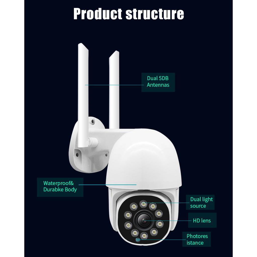 10 LEDs Wifi IP Camera 1080P Outdoor Waterproof Security Camera AU Plug