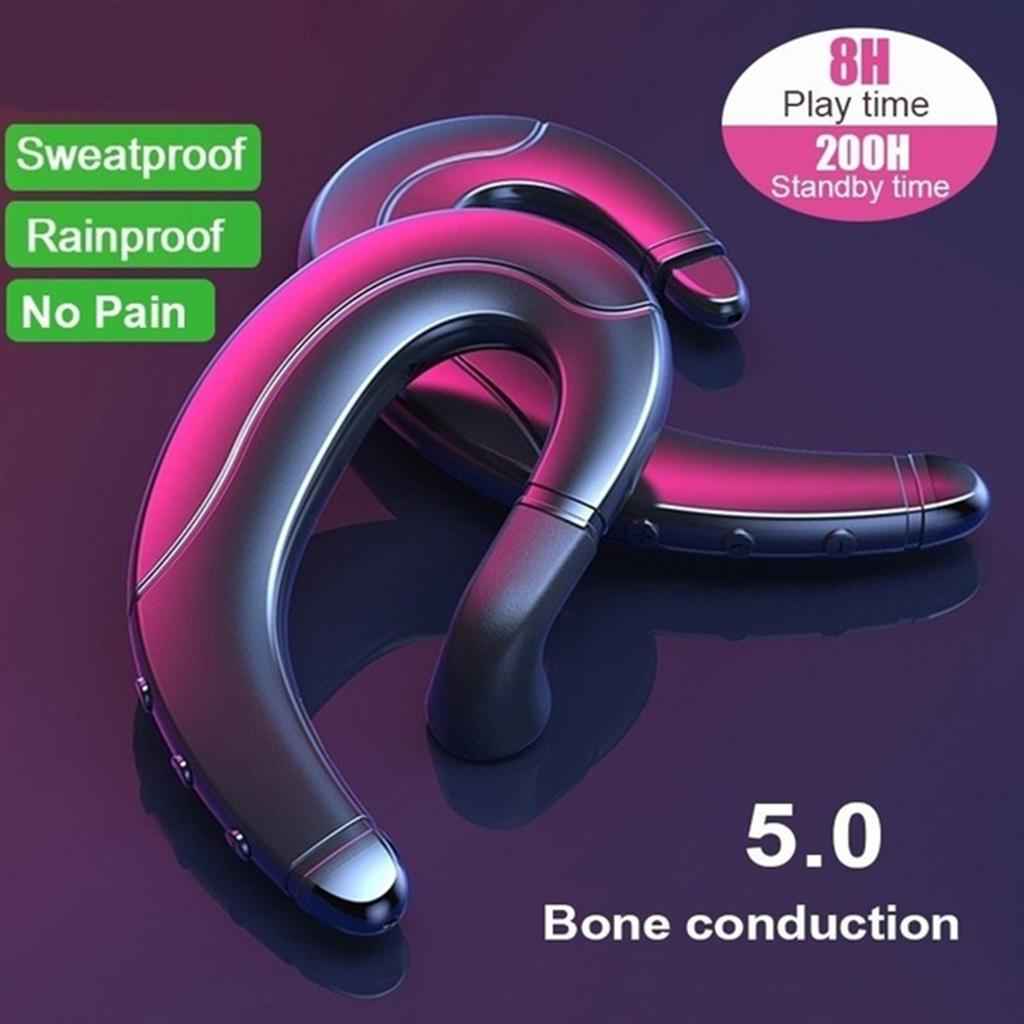 F88 Bone Conduction Bluetooth Ear-Hook Single Headphone  blue