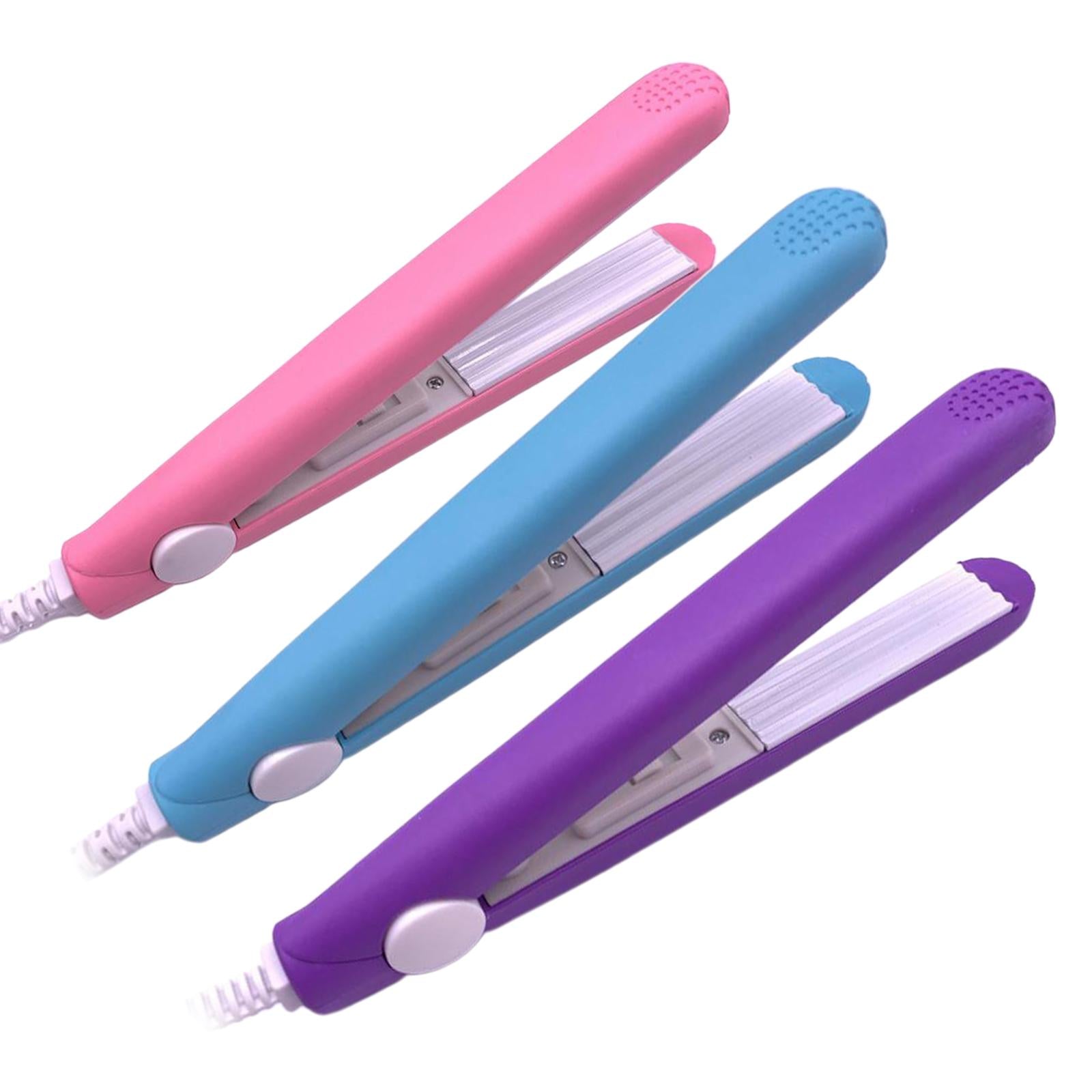 3xMini Hair Straightener Flat Iron Curler Travel Home DIY Hair Style Pink