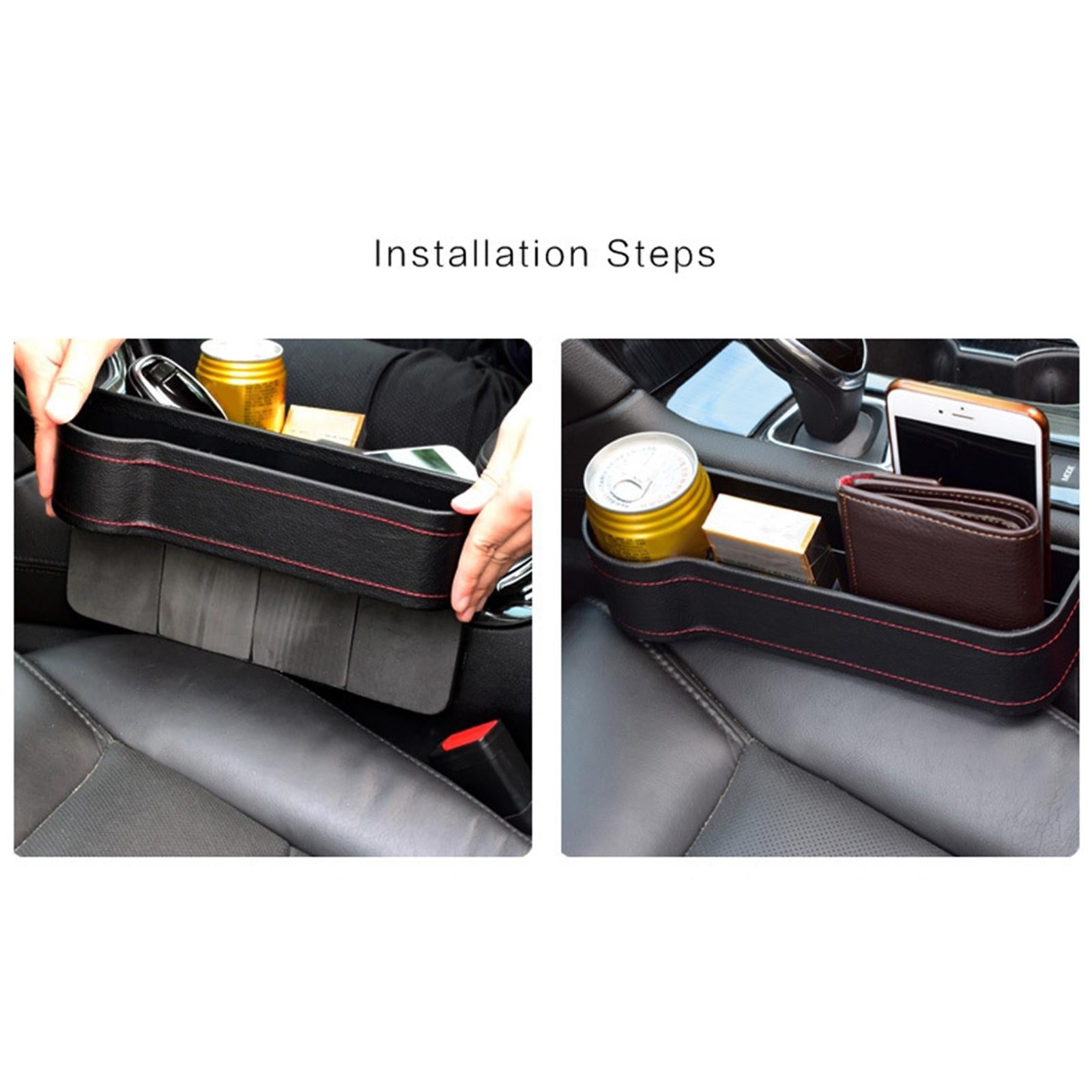 Auto Car Seat Multifunctional Organizer Storage Box for Cellphones Keys Black