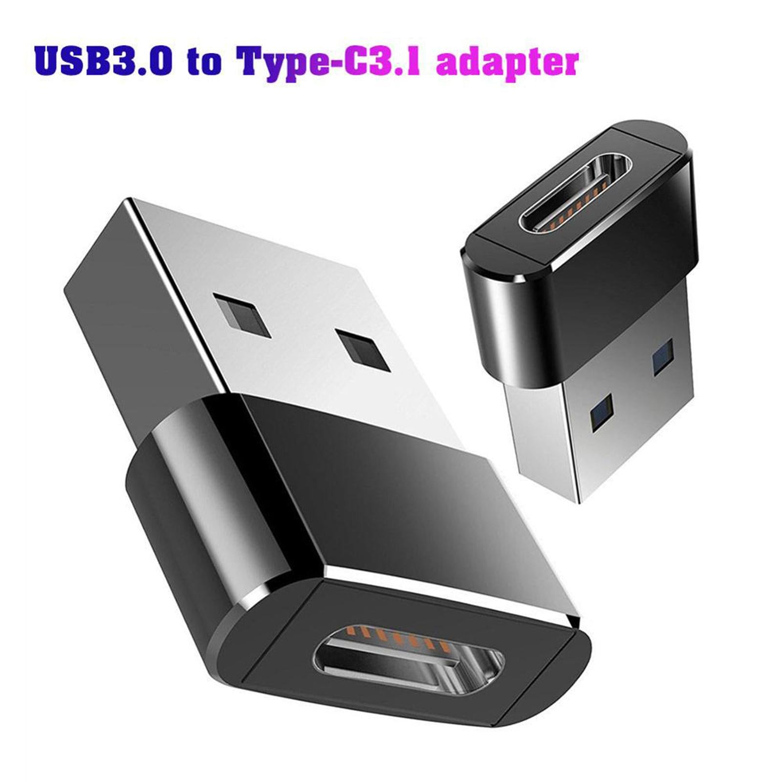 3xMulticolor 2-in-1 USB to USB C Converter Adapter for Laptop PC Data Transfer Black