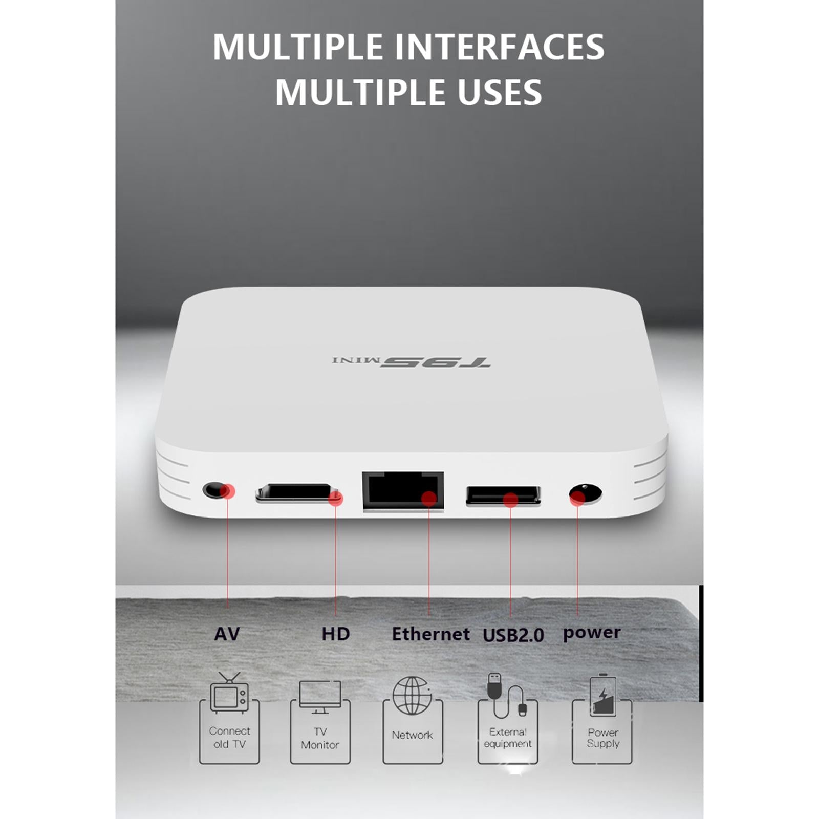 Digital WiFi 4K Smart STB Media Player Device Remote Control 2+16G UK Plug