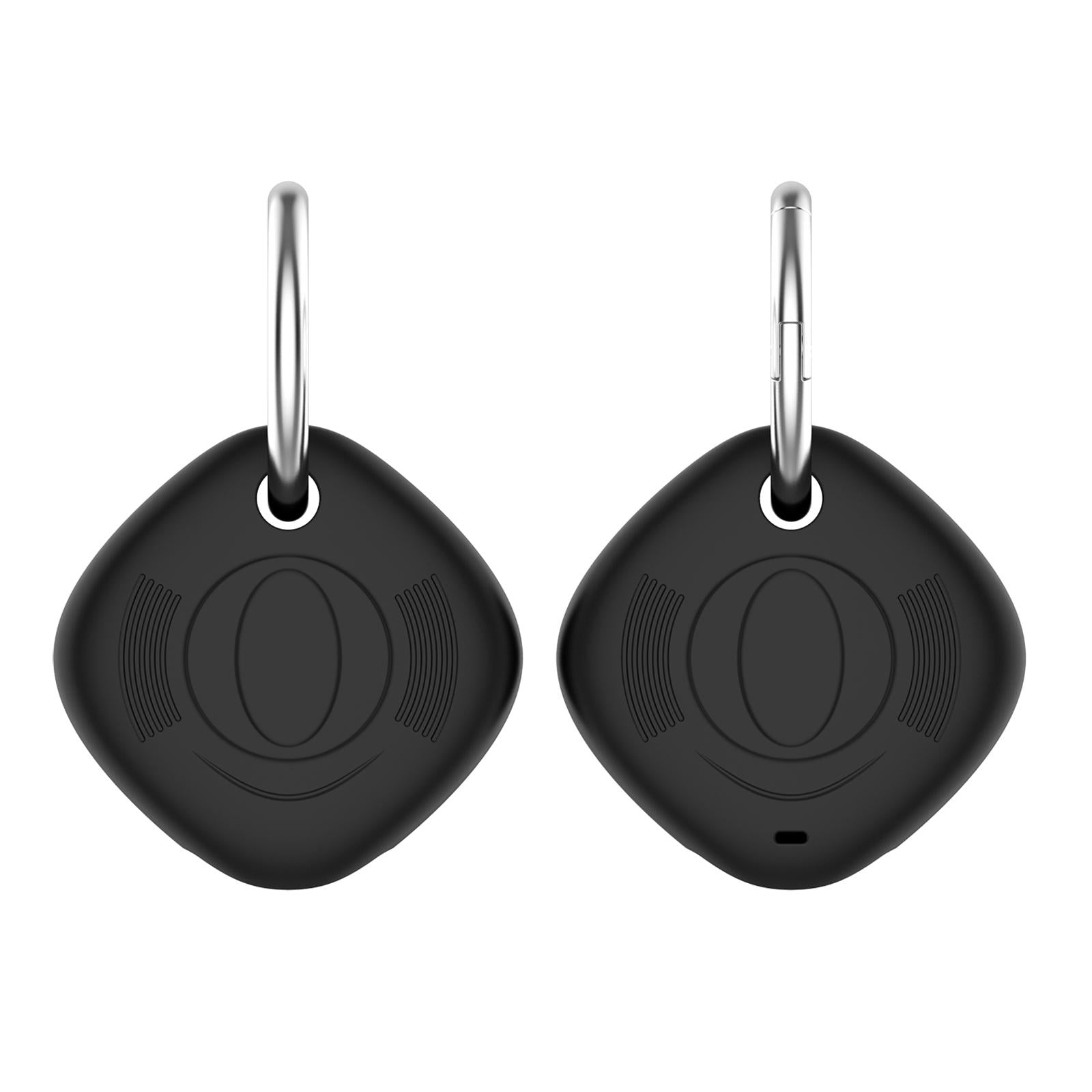 2xSilicone Case for Samsung Galaxy SmartTag Tracker Cover with Keyring Black