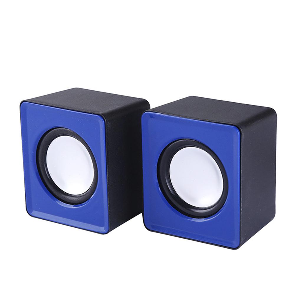 Mini Computer Speakers Stereo2.0 Subwoofer for Home Use Office Tablet  Blue