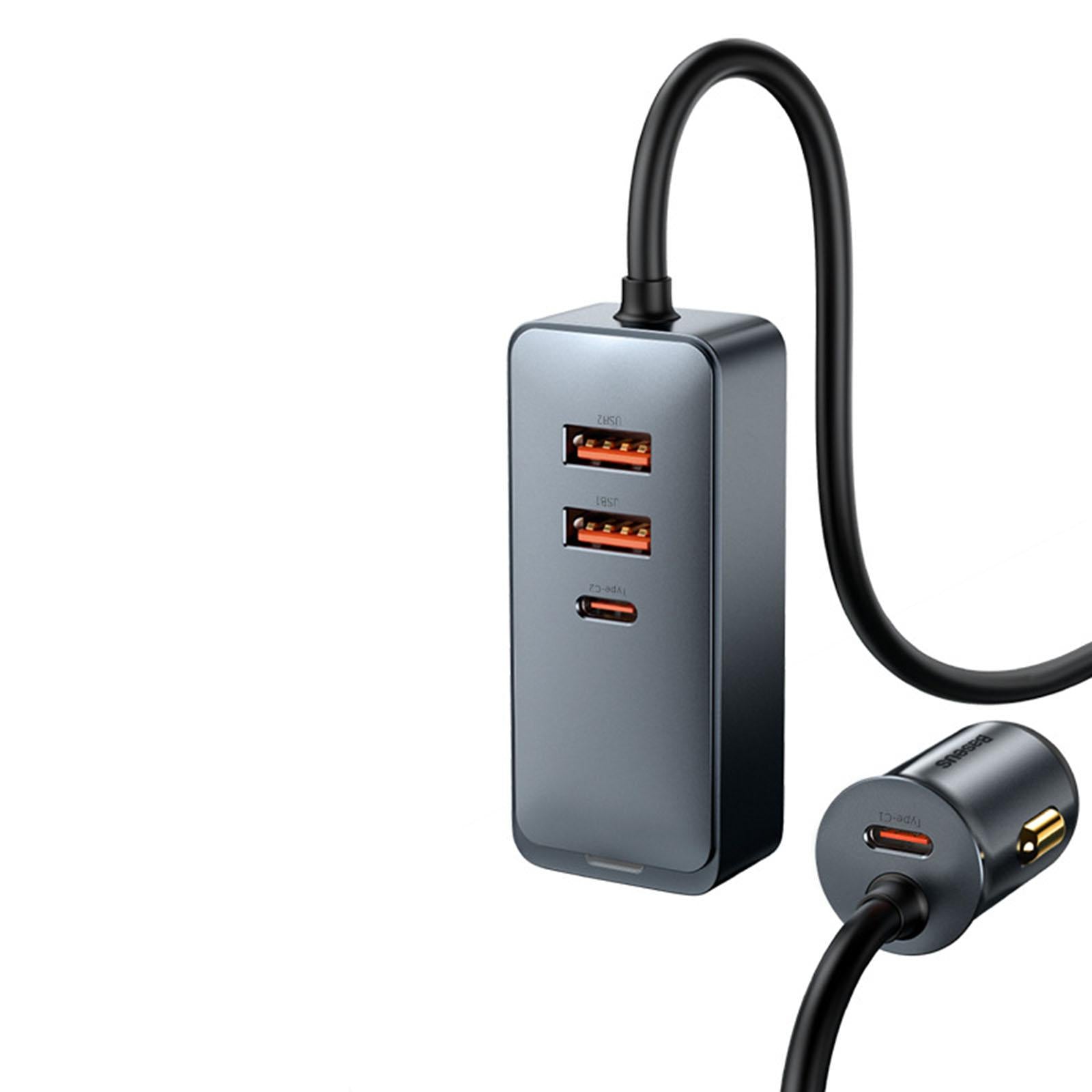 Car Charger 4x30W 4 Ports 120W USB Type-C Quick Charge for Mobilephone 3U+1C