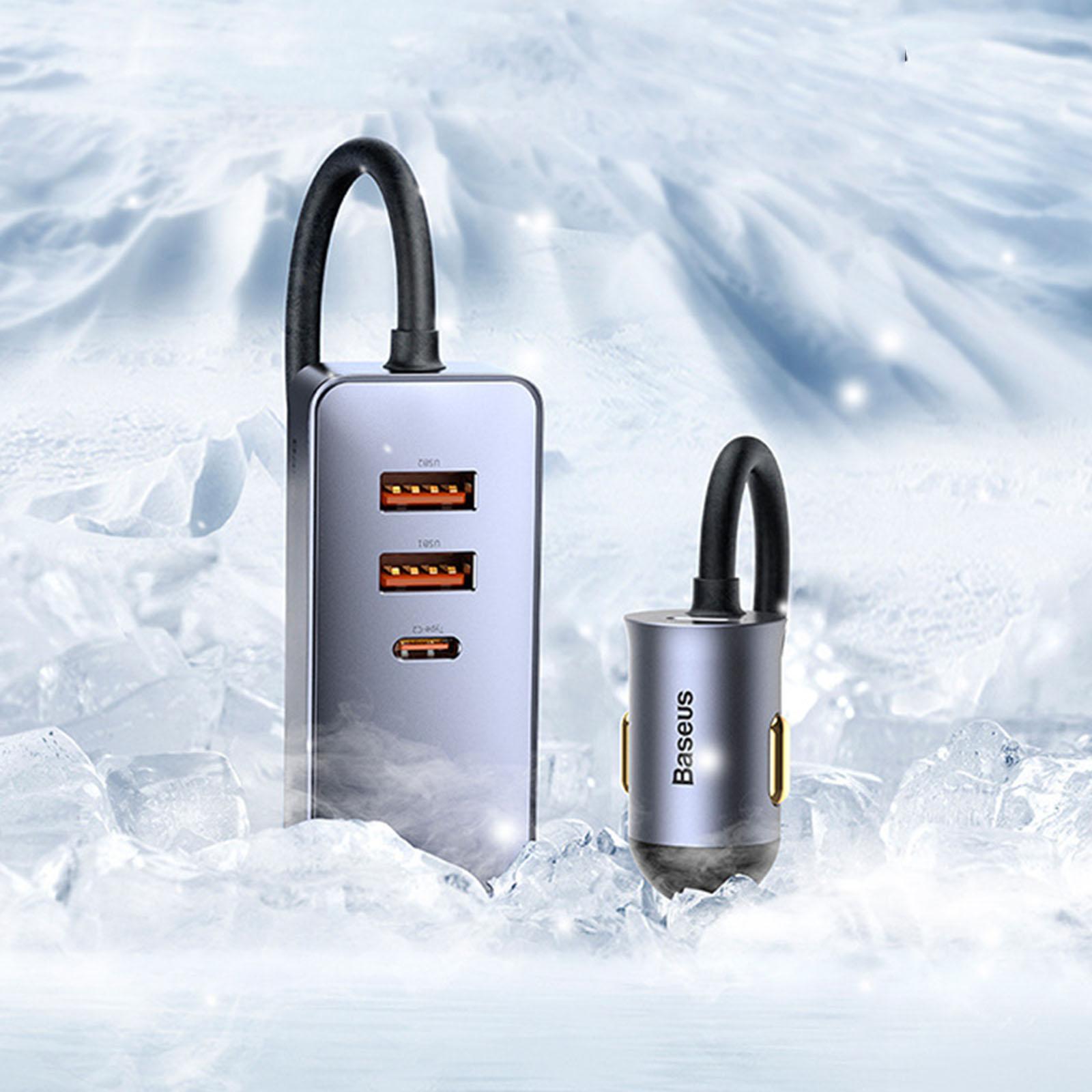 Car Charger 4x30W 4 Ports 120W USB Type-C Quick Charge for Mobilephone 3U+1C