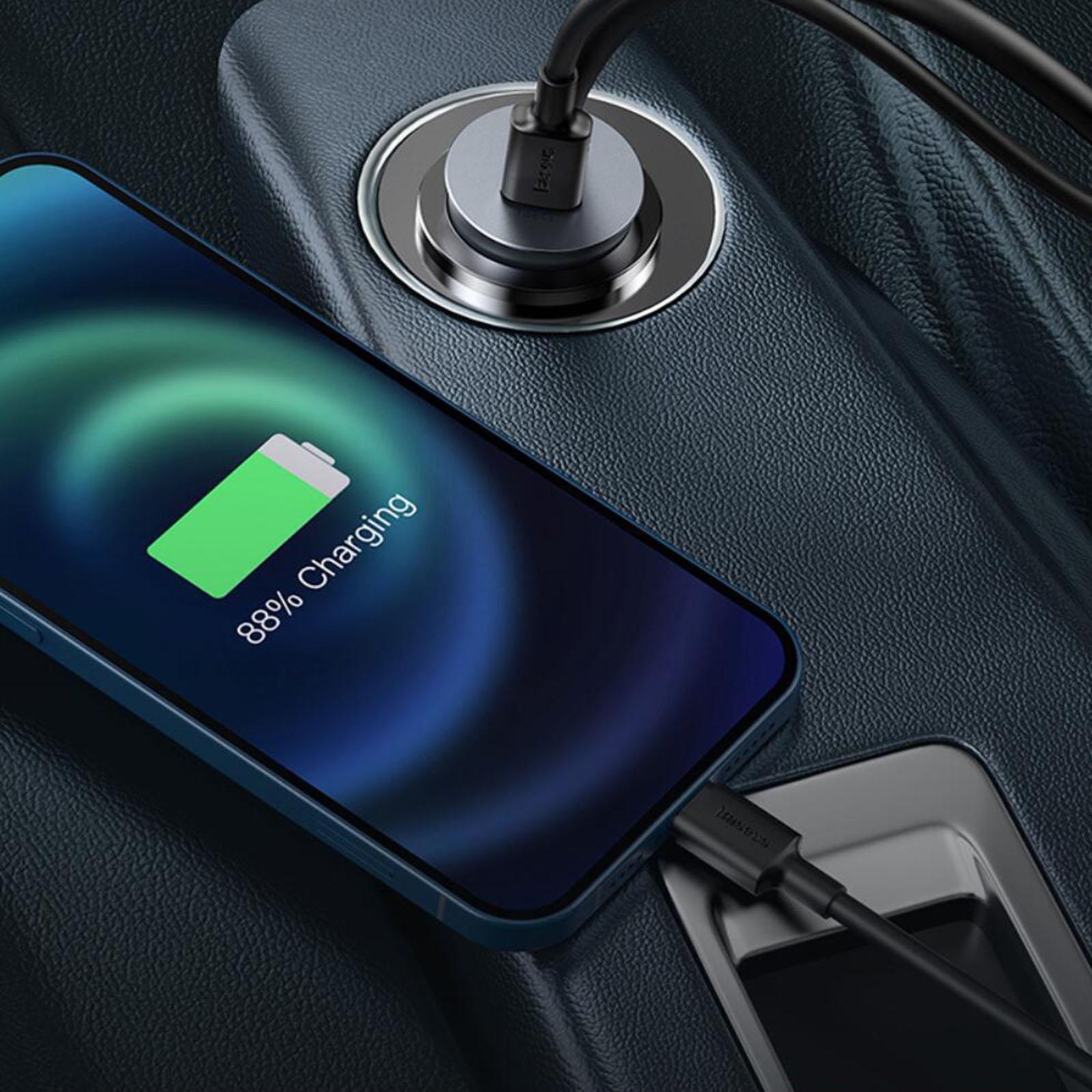 Car Charger 4x30W 4 Ports 120W USB Type-C Quick Charge for Mobilephone 3U+1C