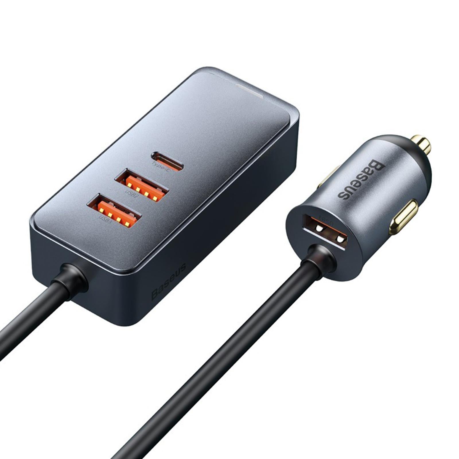 Car Charger 4x30W 4 Ports 120W USB Type-C Quick Charge for Mobilephone 2U+2C