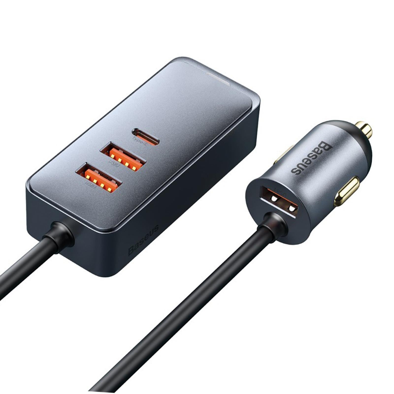 Car Charger 4x30W 4 Ports 120W USB Type-C Quick Charge for Mobilephone 2U+2C