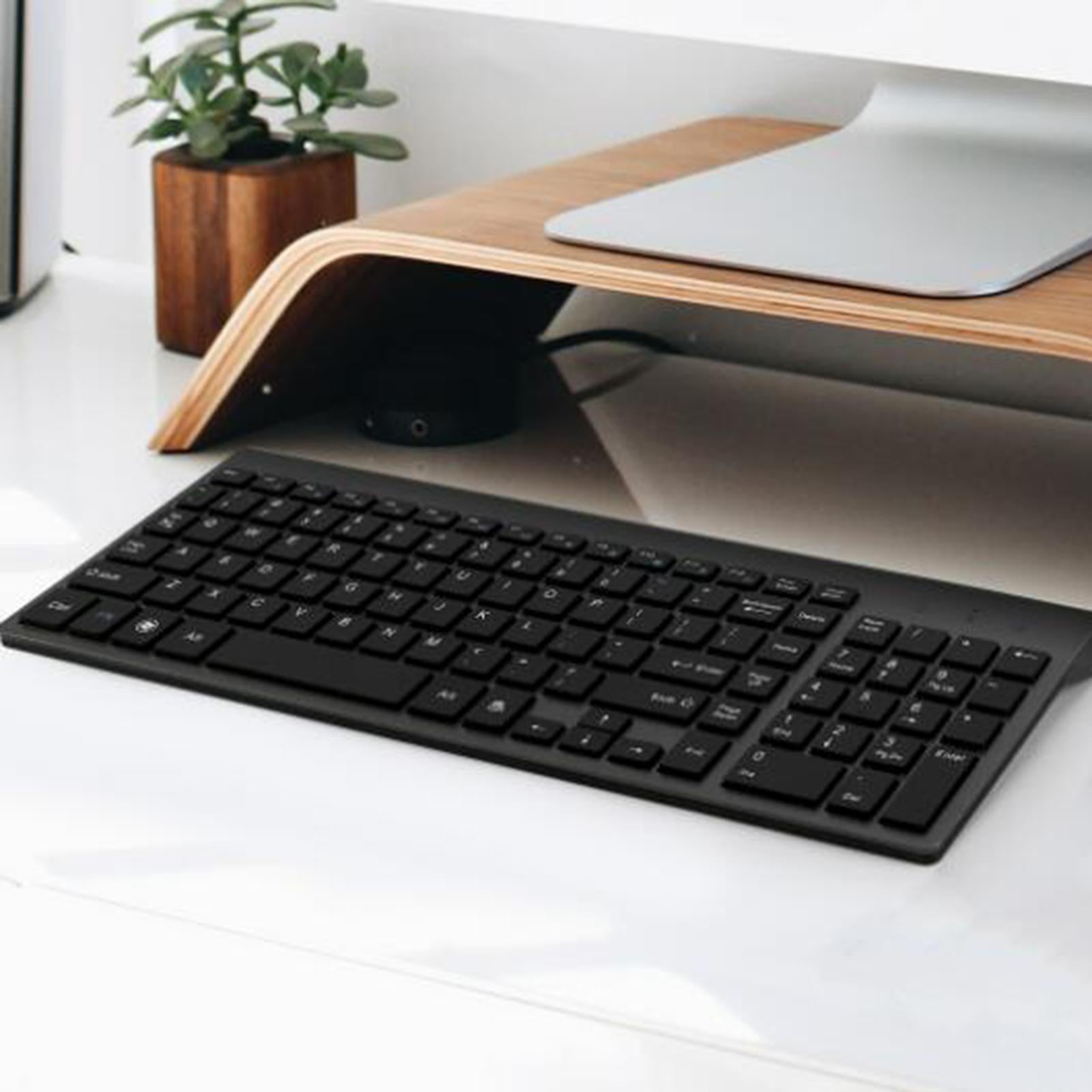 Desktop Slim 2.4G Wireless Keyboard Quiet for PC Laptop Numeric Keypad Black