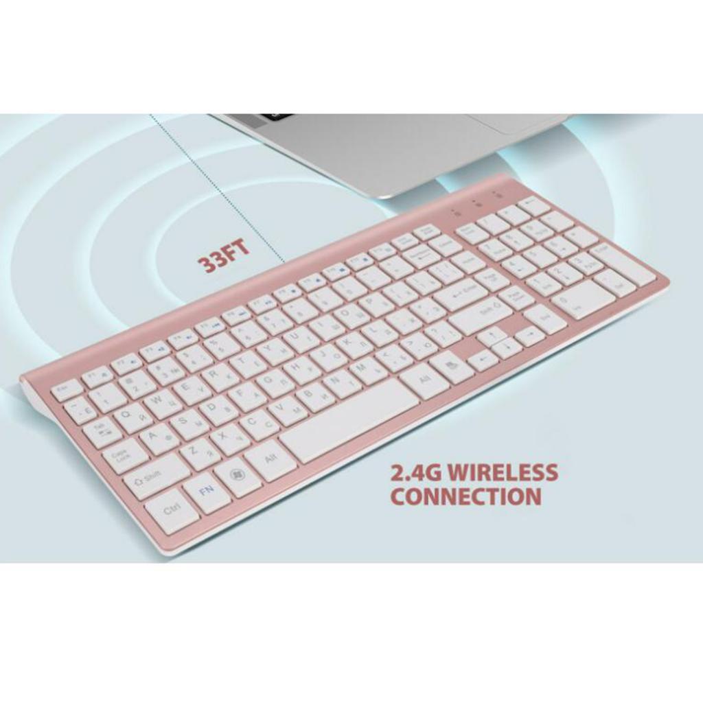 Desktop Slim 2.4G Wireless Keyboard Quiet for PC Laptop Numeric Keypad Black