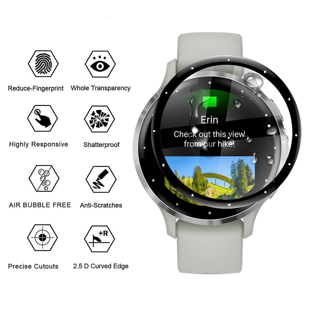 For Garmin Venu 3S Anti-scratch 3D PET Film Black Edge Watch Screen Protector