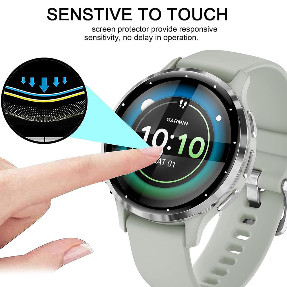 For Garmin Venu 3S Anti-scratch 3D PET Film Black Edge Watch Screen Protector