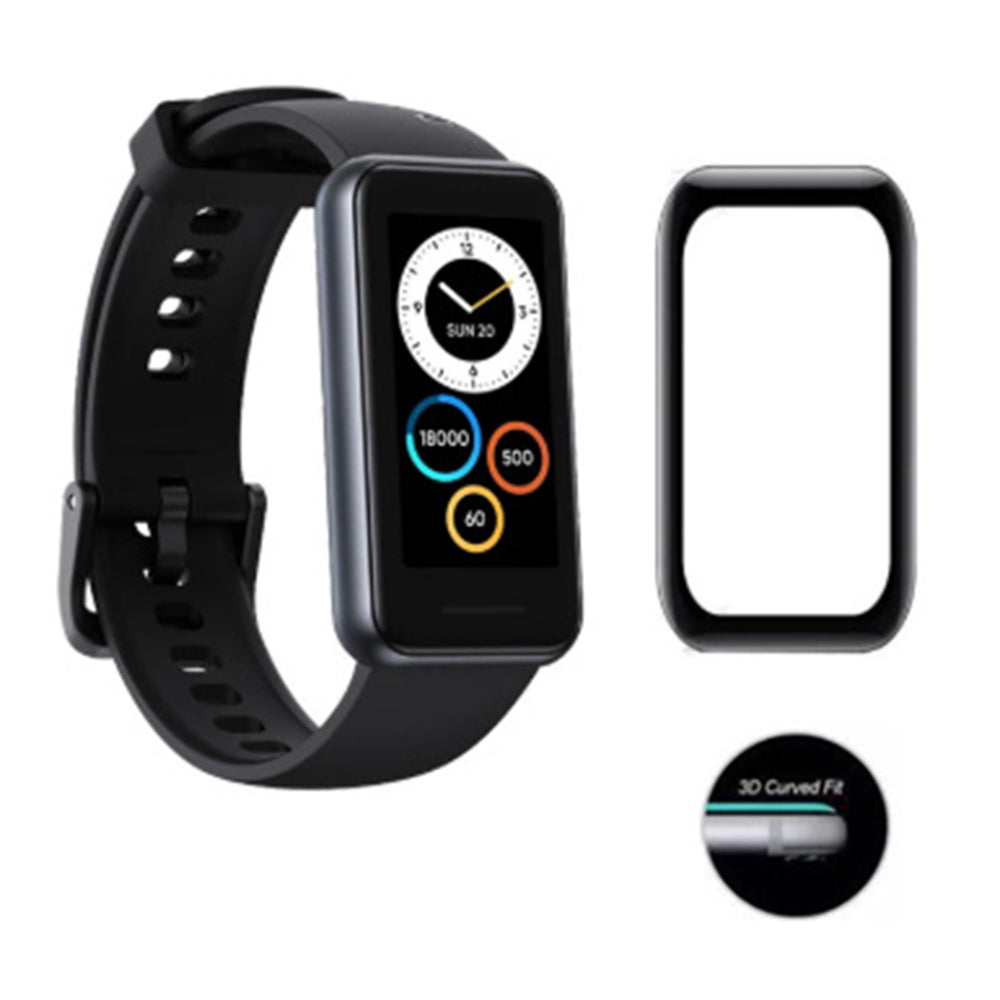 1Pc 3D Curved Screen Protector for Realme Band 2 , Anti-scratch HD Black Edge PET Film