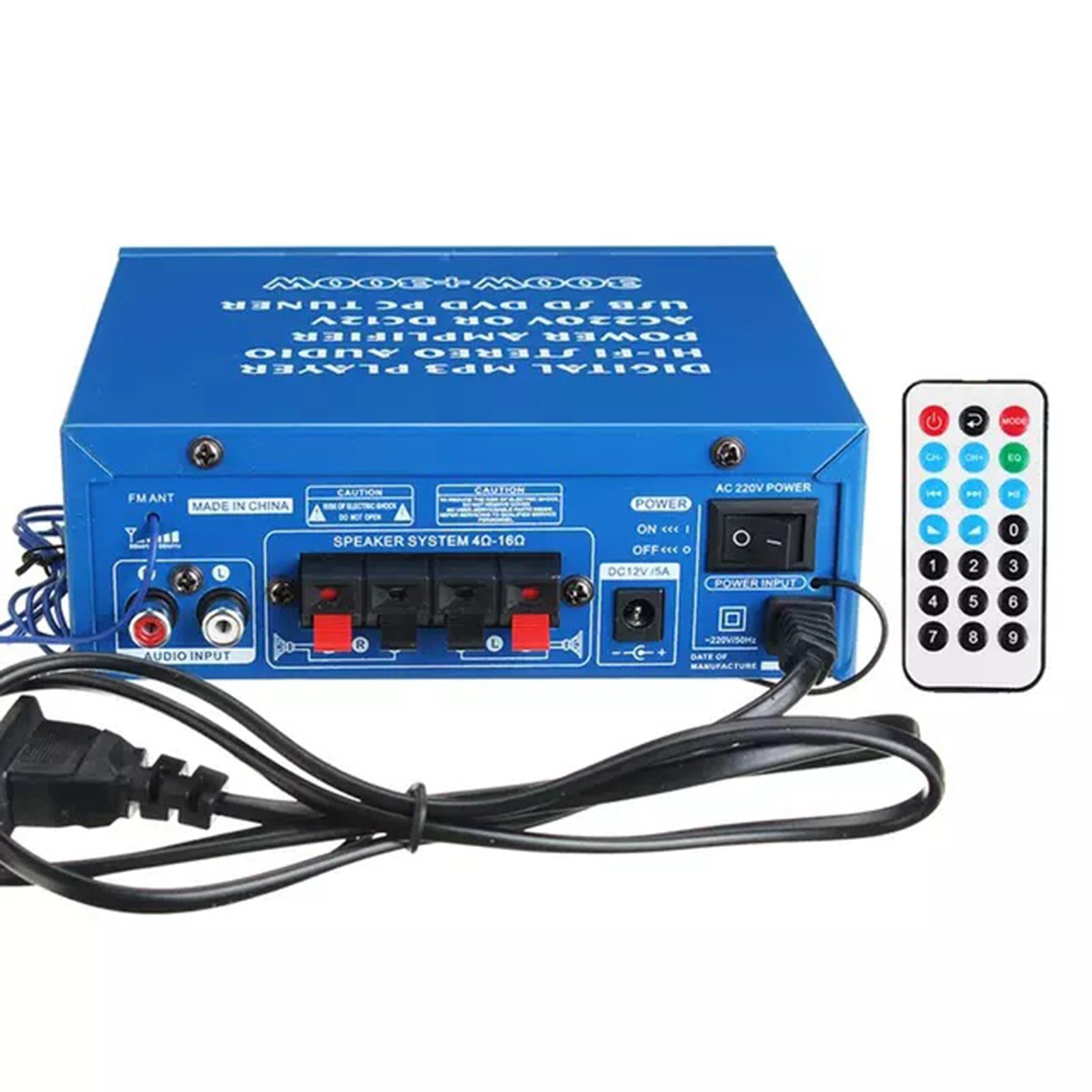 600W Mini Bluetooth 5.0 Audio Amplifier HIFI Stereo Amp with Remote Control