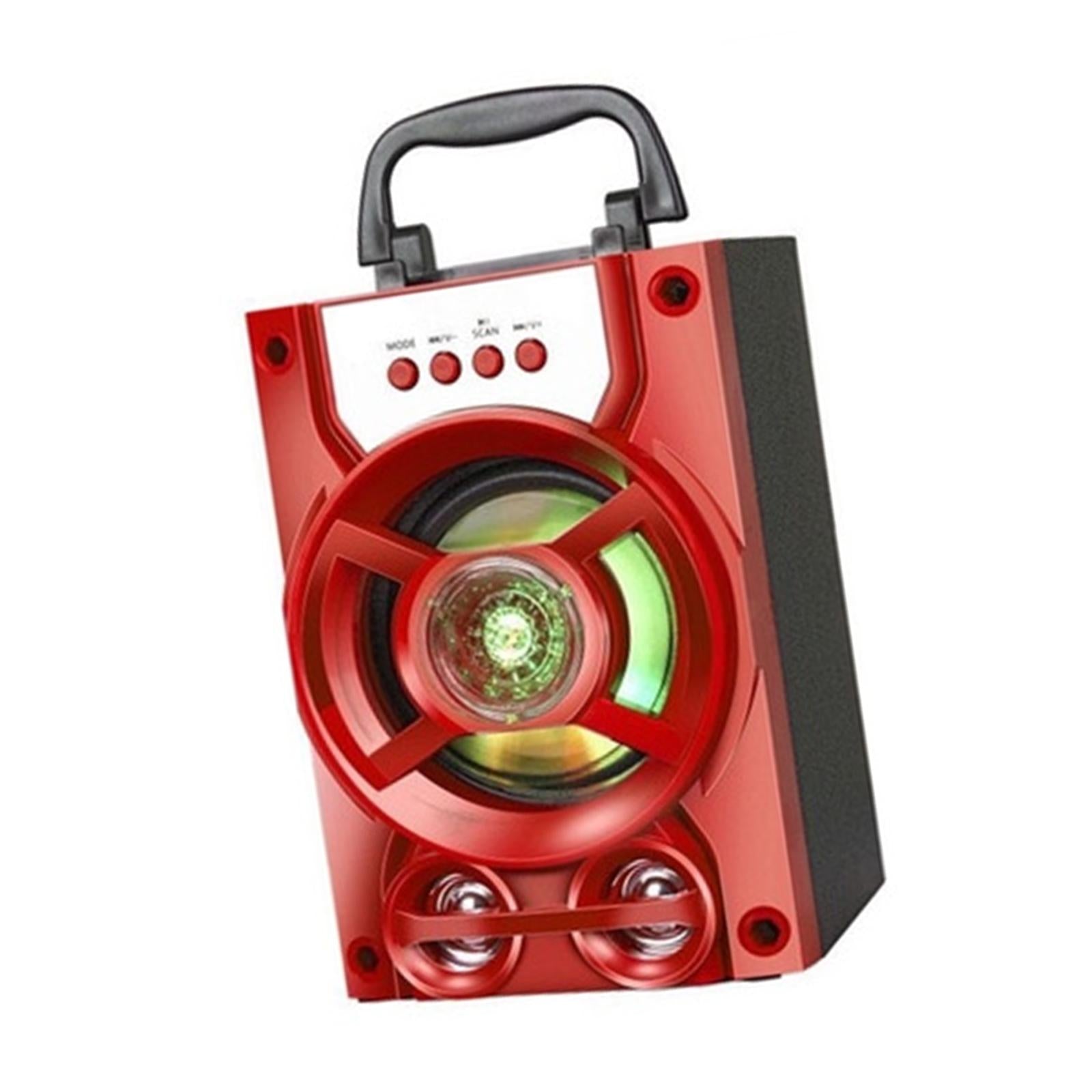 Bluetooth Karaoke Machine Speakers USB LED for Indoor Outdoor Singing Red