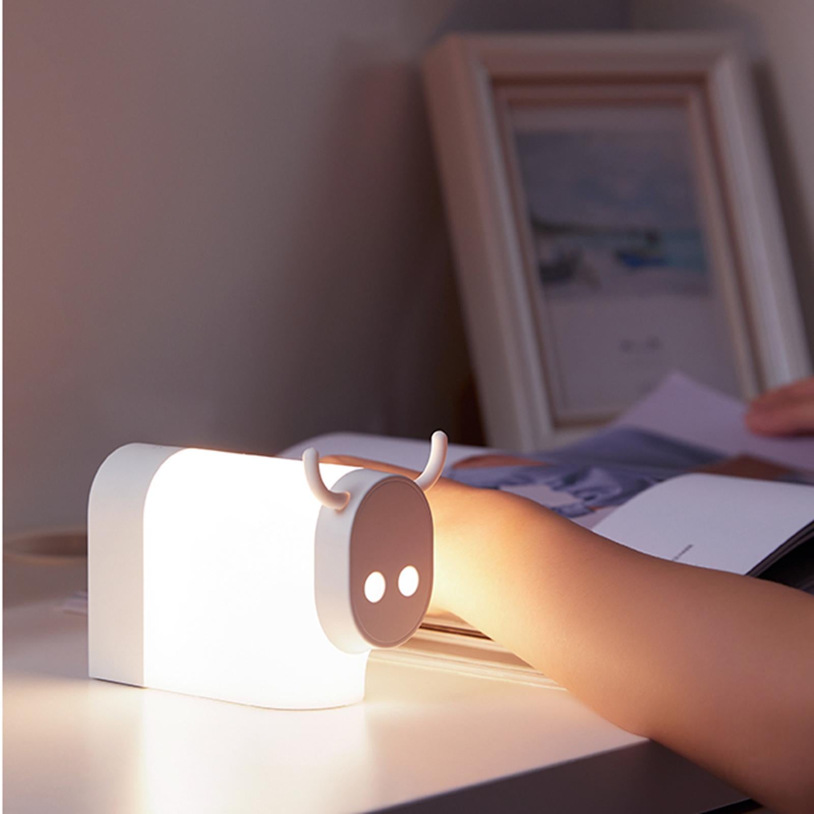 Cow Night Light LED Animal USB Rechargeable Soft Light for Baby Gift Mother White