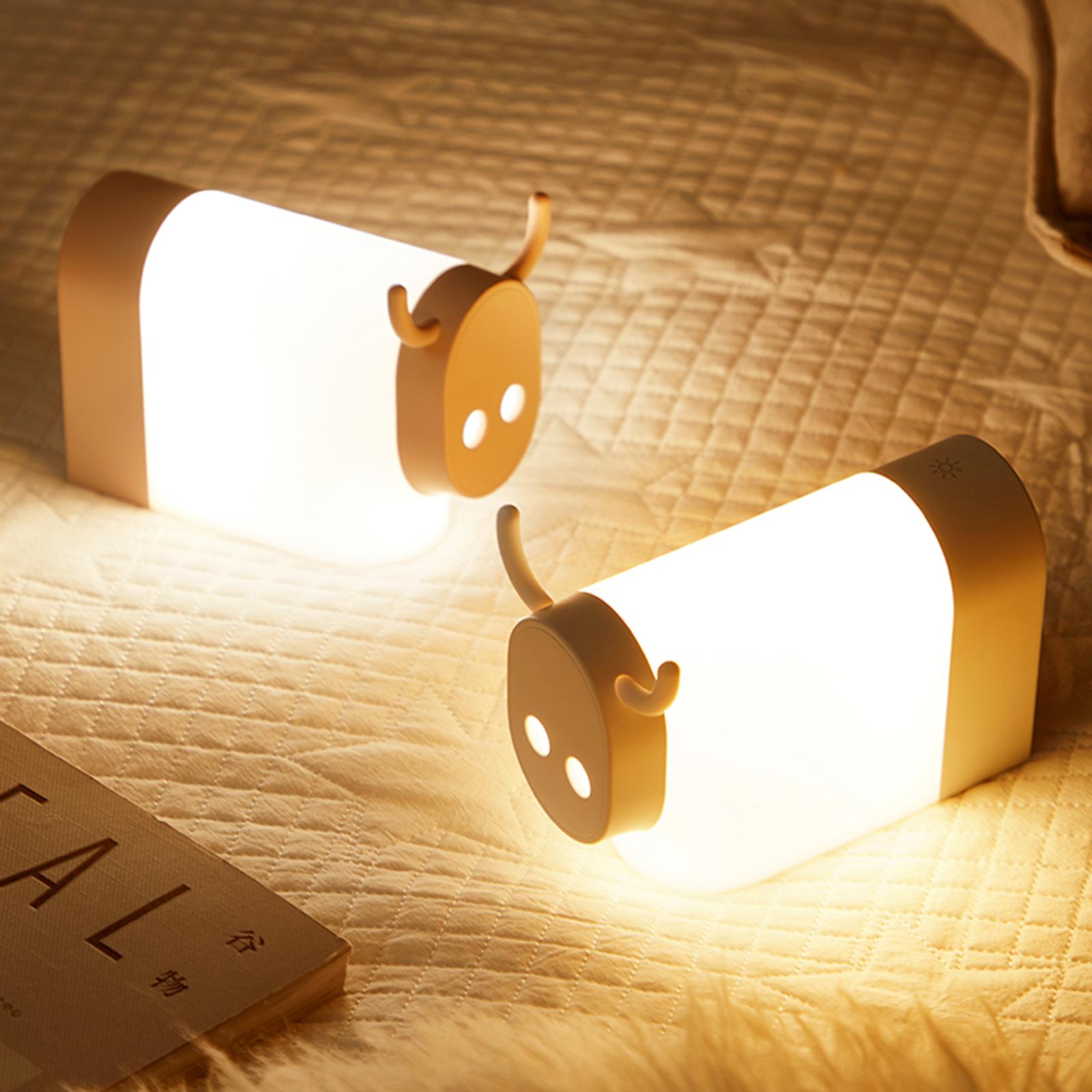 Cow Night Light LED Animal USB Rechargeable Soft Light for Baby Gift Mother White