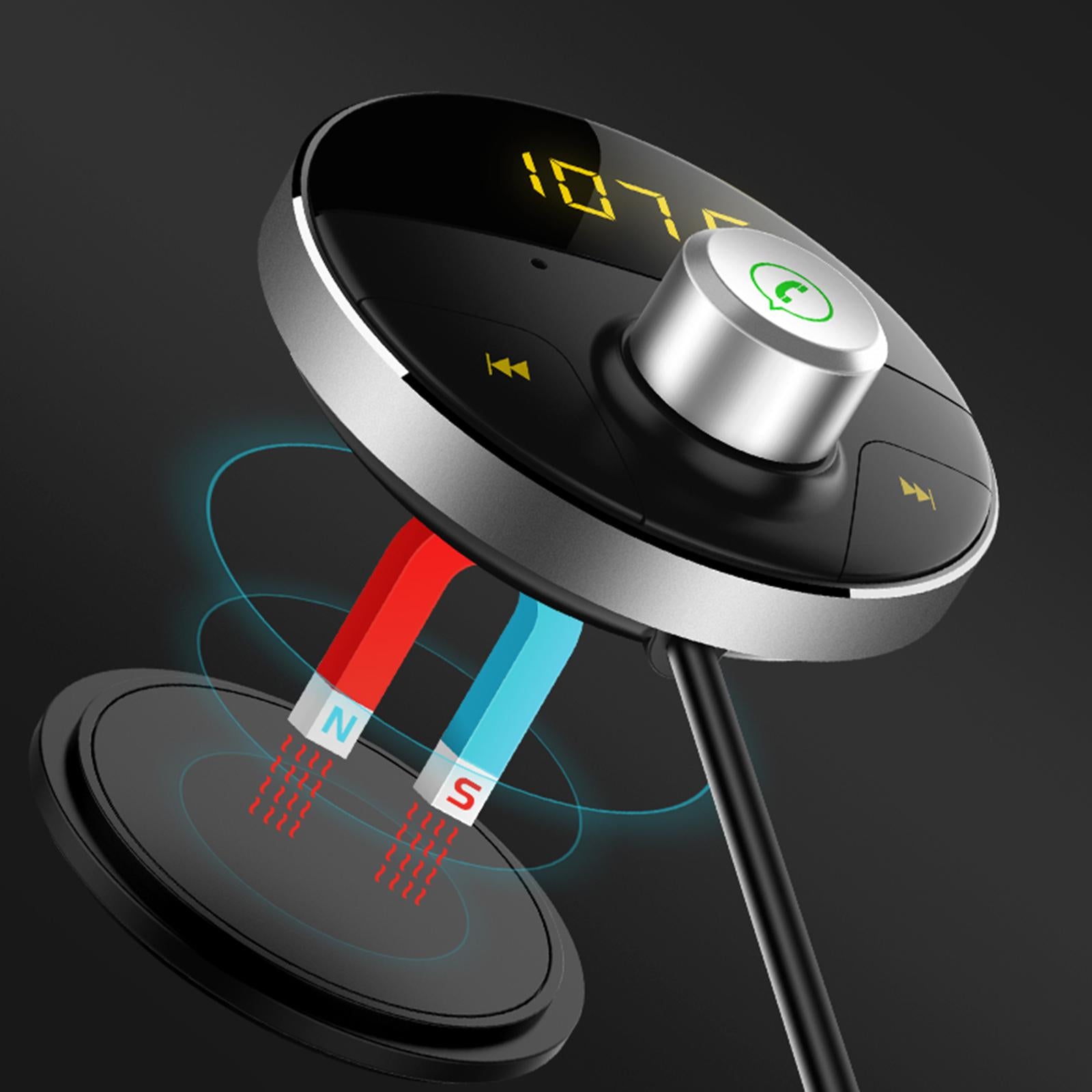 Car MP3 Player Wireless Bluetooth 4.1 FM Radio Transmitter Kit Silver
