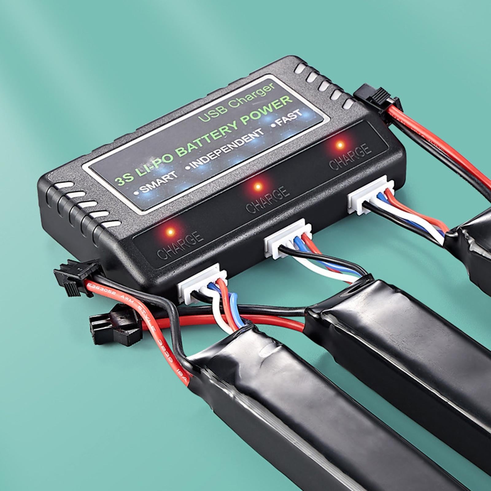 11.1V LI-Po Battery Charger USB Black 3 in1 800MA for 3S Batteris Car Drone