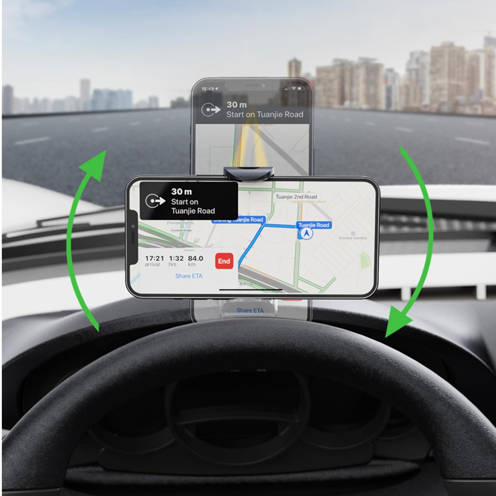 Car Dashboard Phone Bracket 360 Rotatable gm visor touch lock