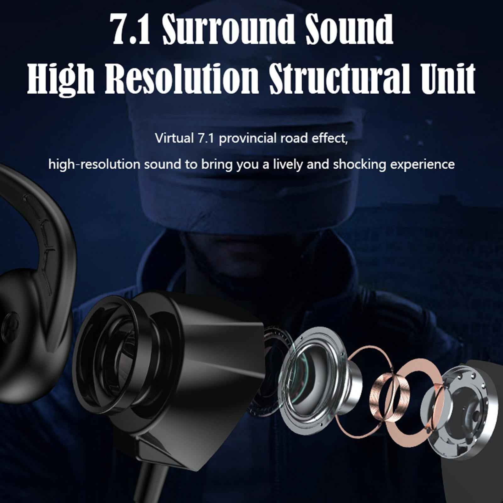Gaming Earphone Gamer Headset Games Headphones 7.1 With Microphone  Silver