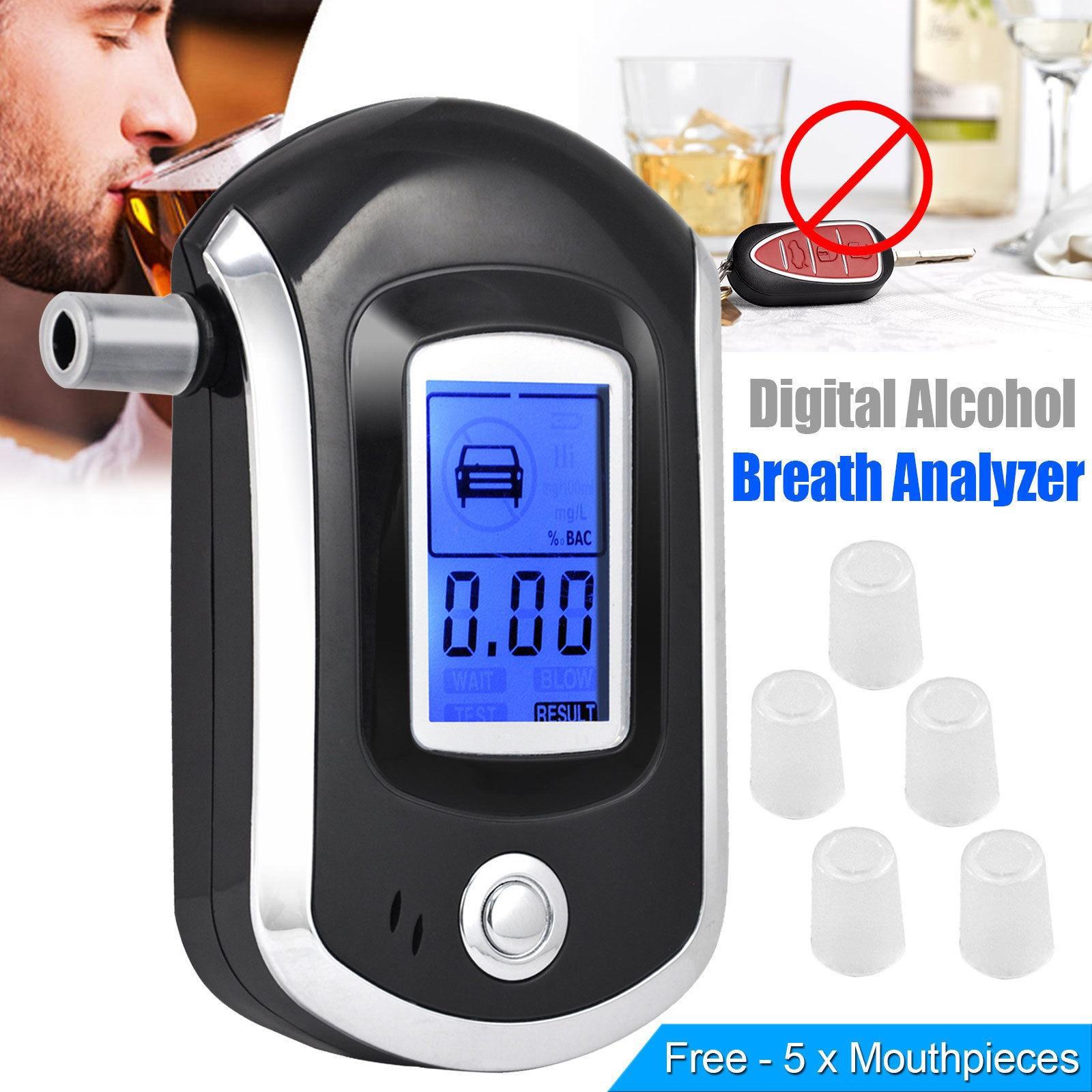 Breathalyzer with 5 Mouthpieces Fast for Home Drivers opp bag packing
