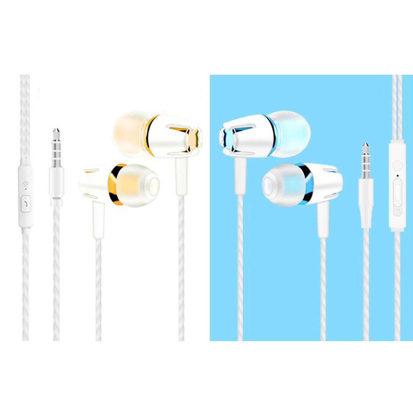 2x3.5mm Wired Headphones Earbud Headset In-Ear Earphone  Black Normal