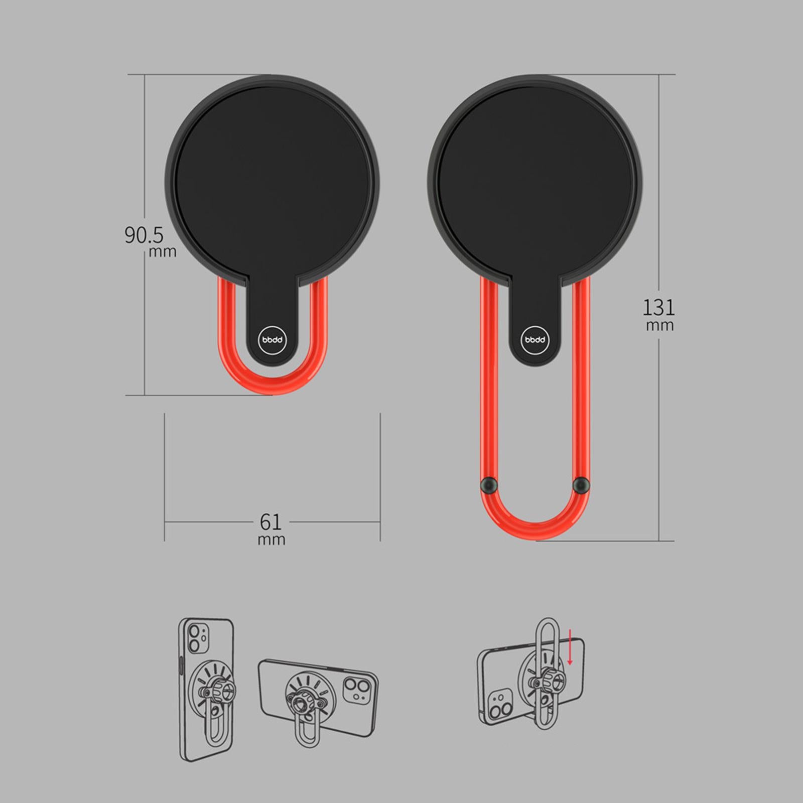 Car Wireless Magnetic Phone Holder for iPhone 12 Car Charger Red Pro