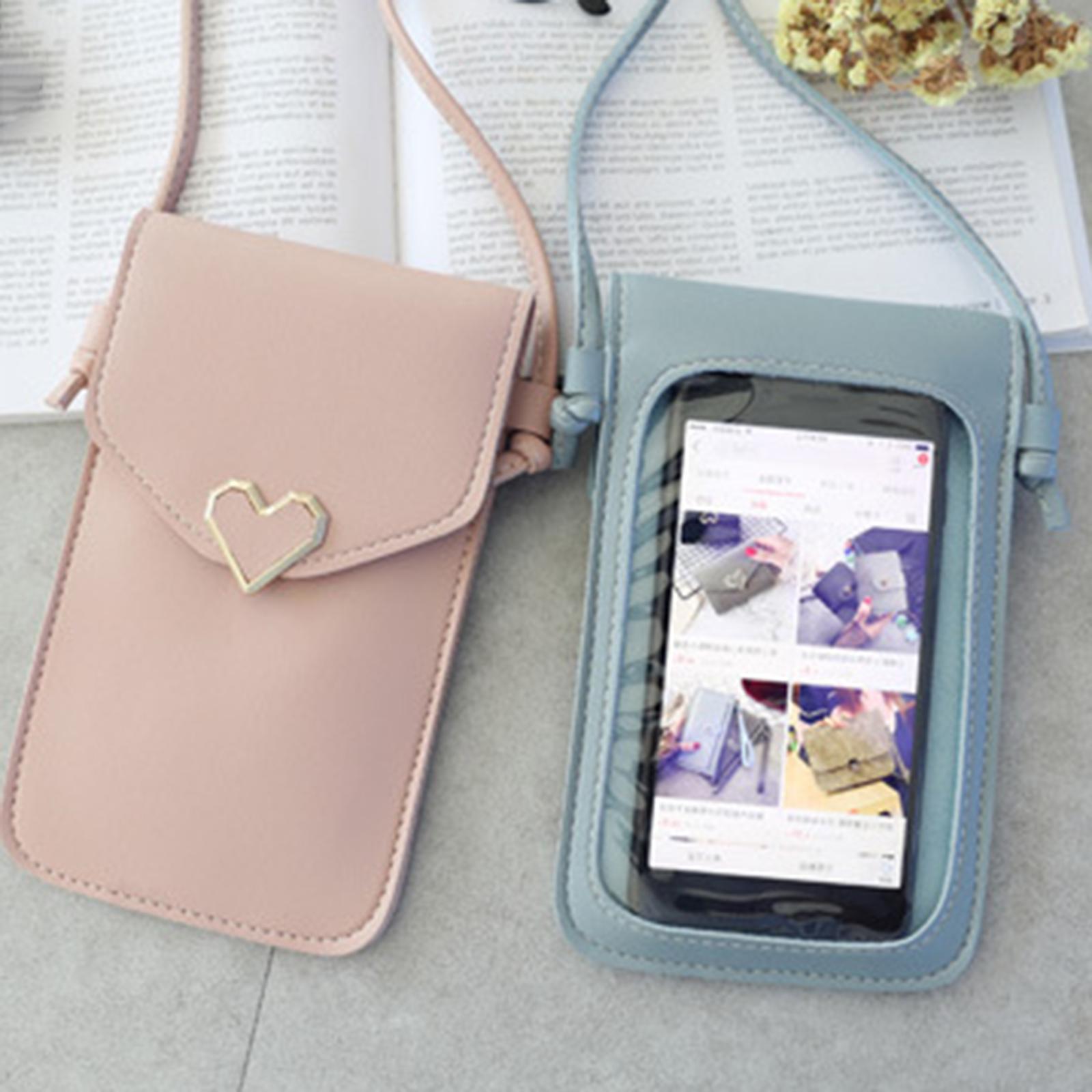 Crossbody Shoulder Bag Card Slots Lightweight for phone Lady Female pink