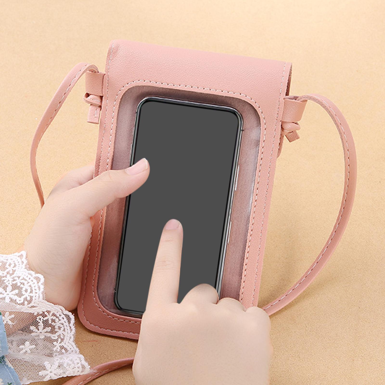 Crossbody Shoulder Bag Card Slots Lightweight for phone Lady Female pink