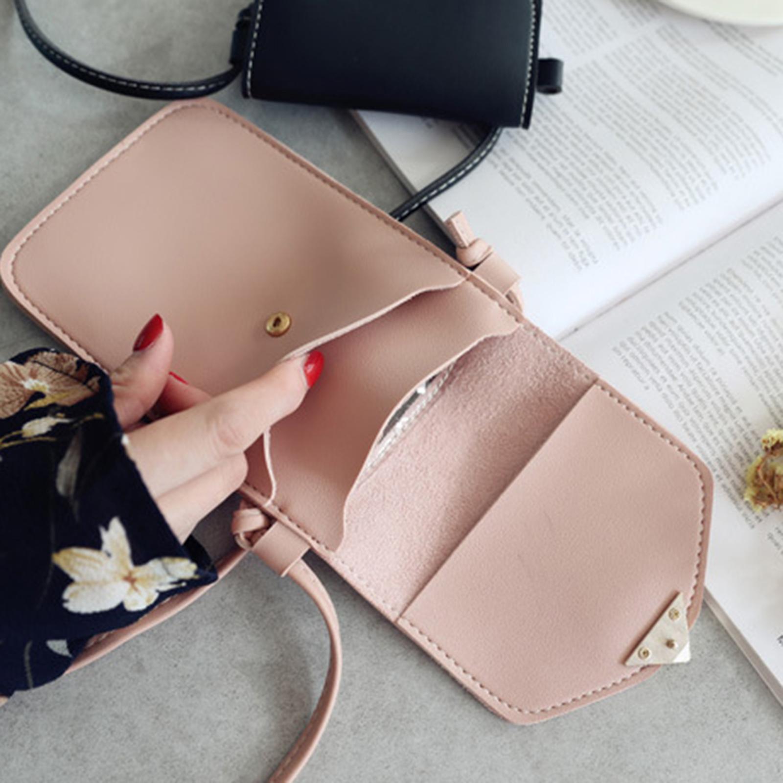 Crossbody Shoulder Bag Card Slots Lightweight for phone Lady Female pink