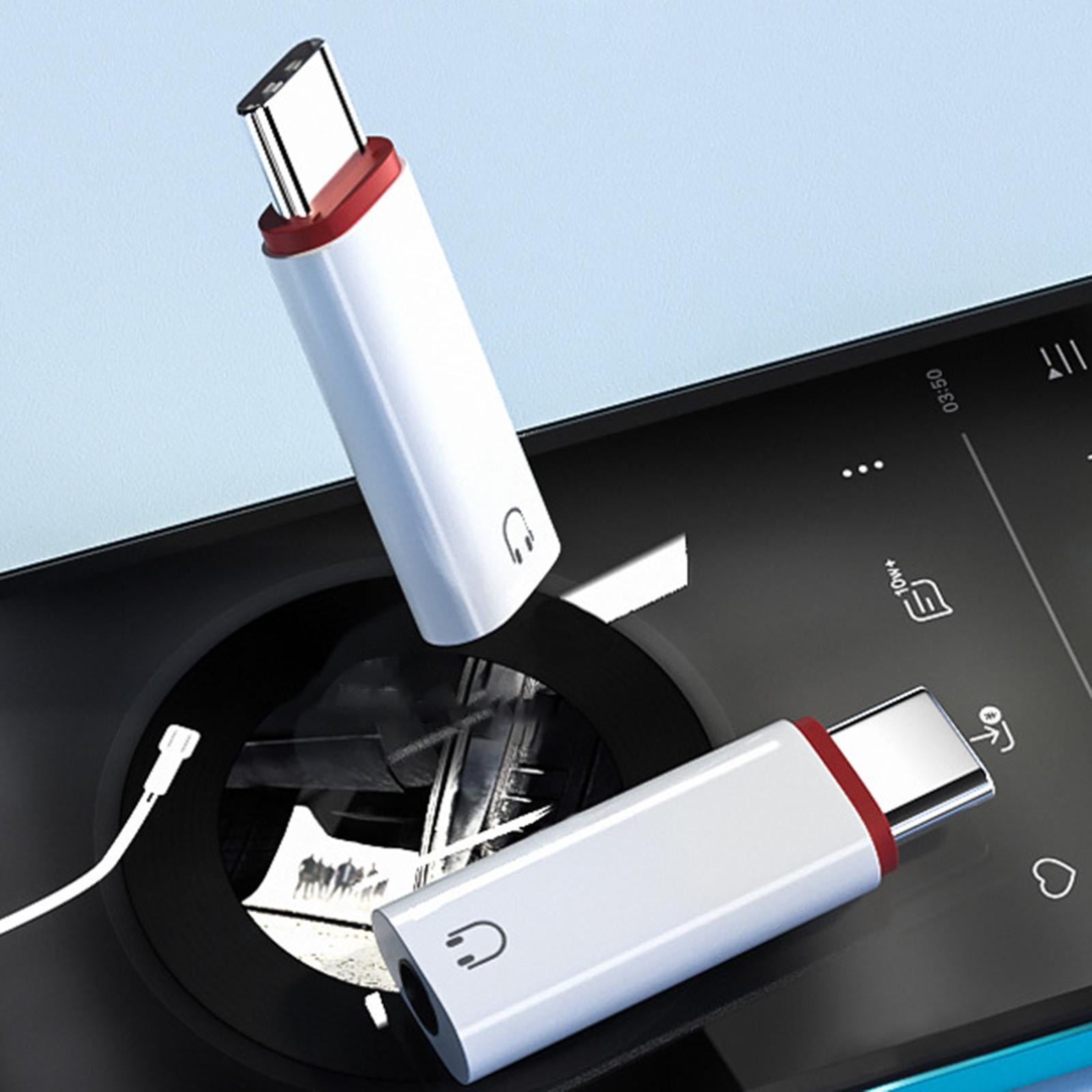 2xType C to 3.5mm Audio Adapter Headphone Adapter for Smartphones Stereo Black
