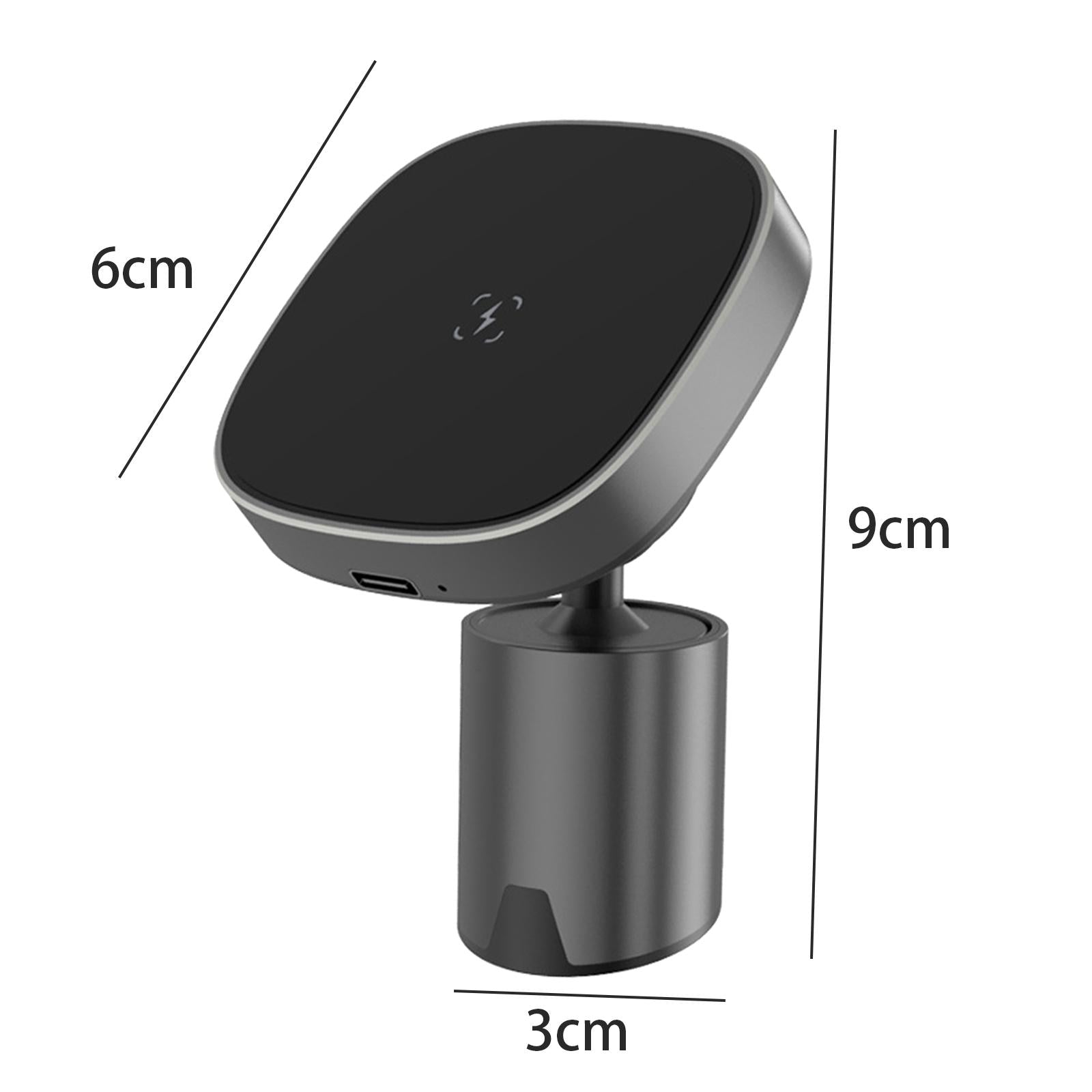 Car Phone Holder Magnetic Charge 360 Degree Rotating for Phone 12 Gray