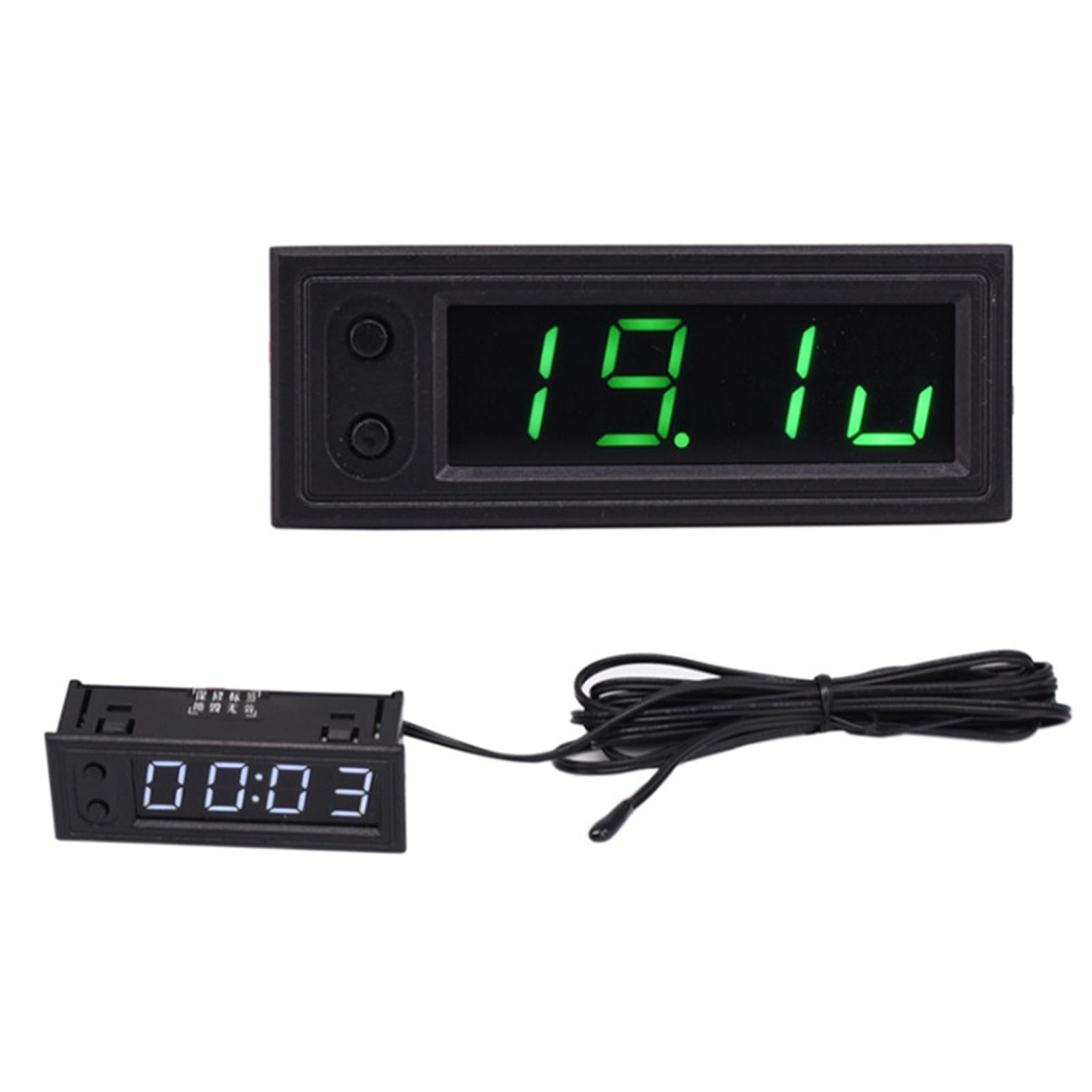 Car Clock Voltmeter Thermometer Durable Universal Accessories Red