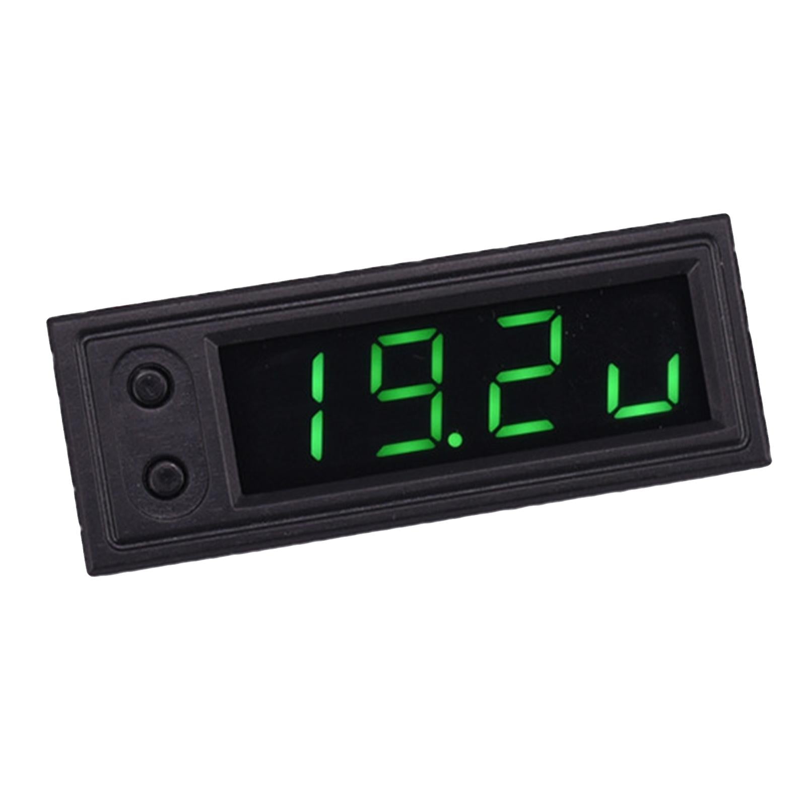 Car Clock Voltmeter Thermometer Durable Universal Accessories Green