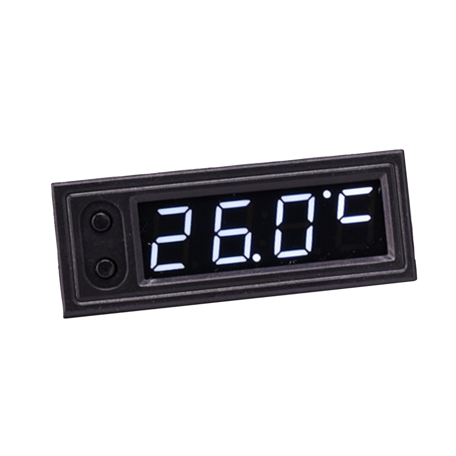 Car Clock Voltmeter Thermometer Durable Universal Accessories White