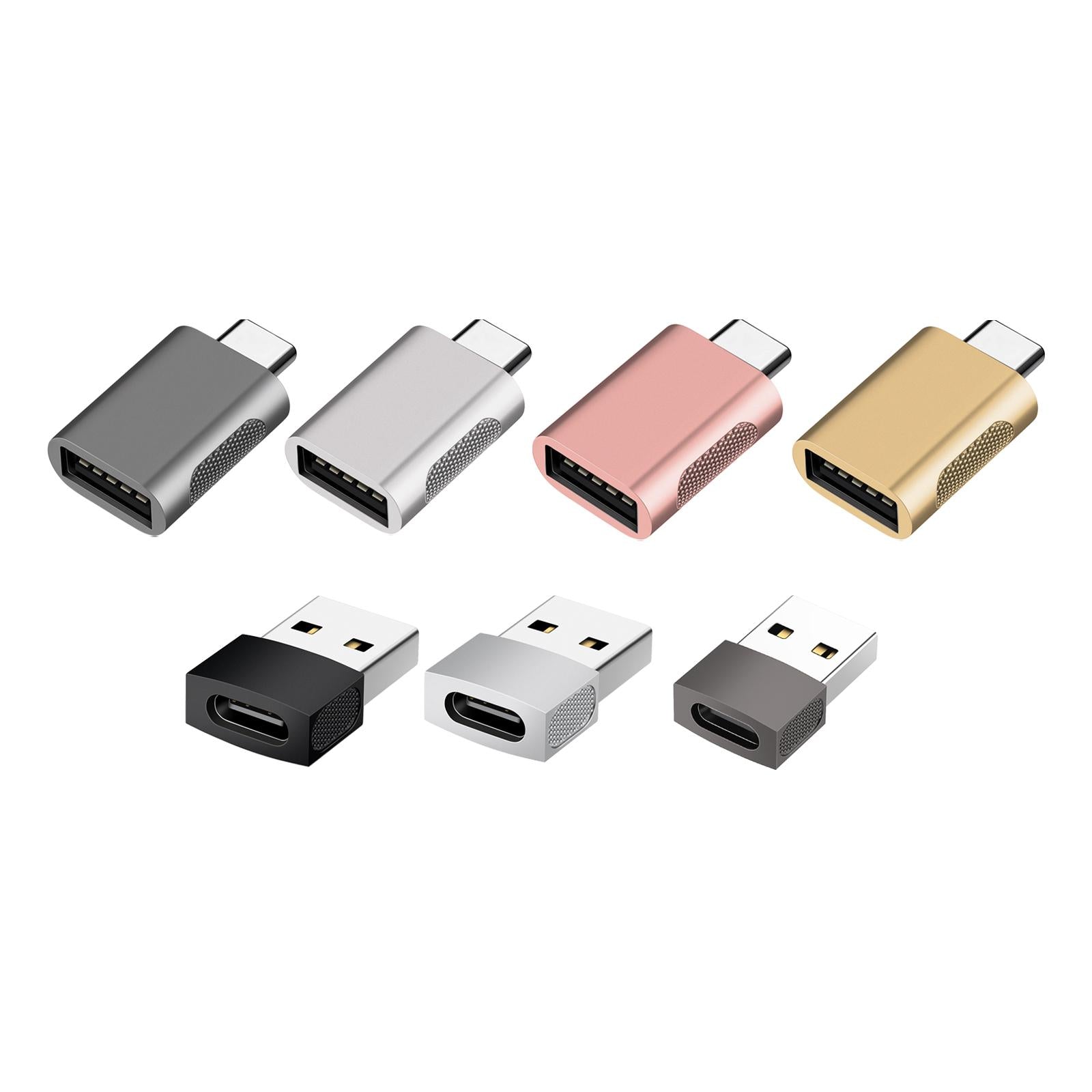 4xType C Adapter Data Transfer for Laptop Phone C Male to 3.0 Female Gray