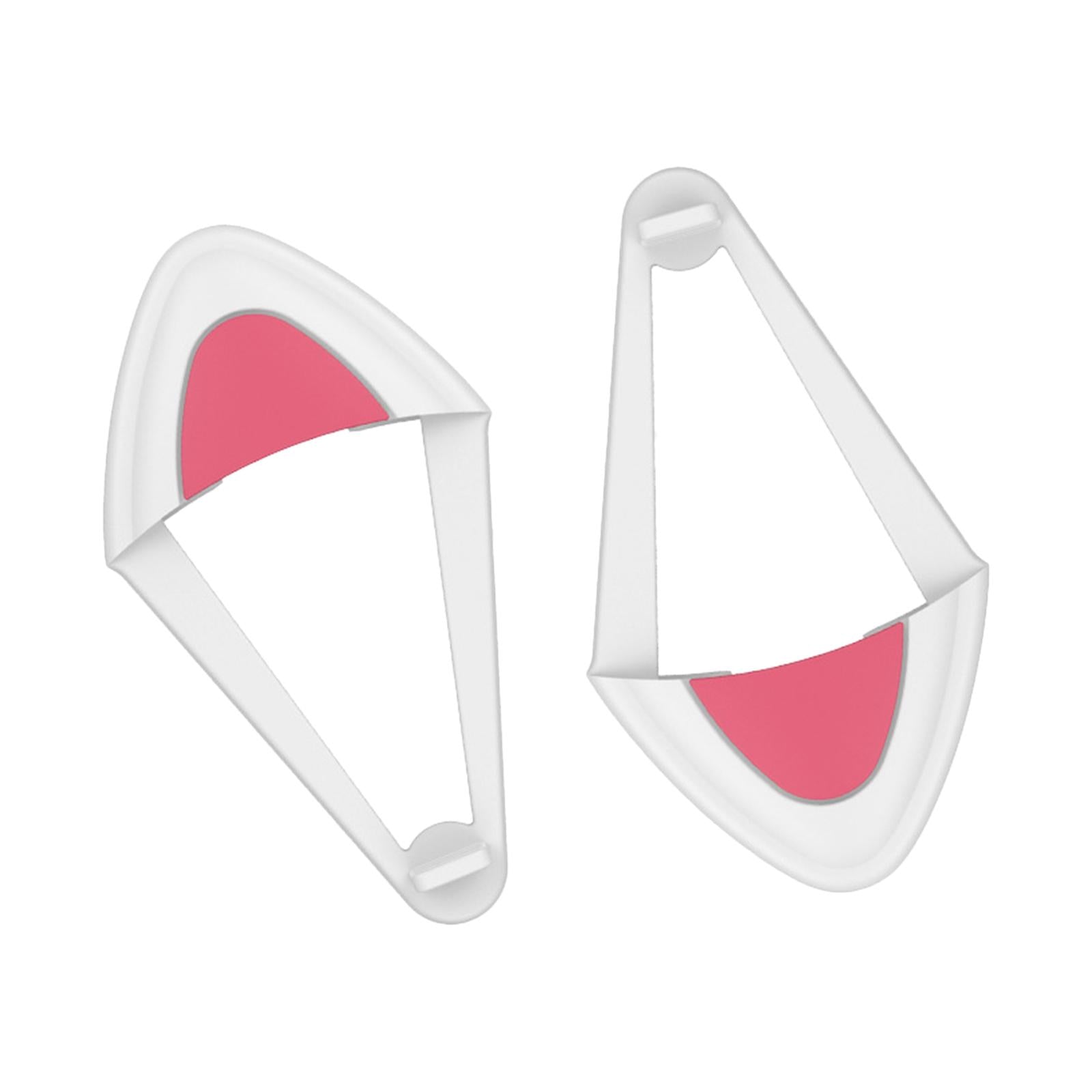 2Pcs Cat Ears Attachment Silicone Cute for Gaming Headphones White Pink