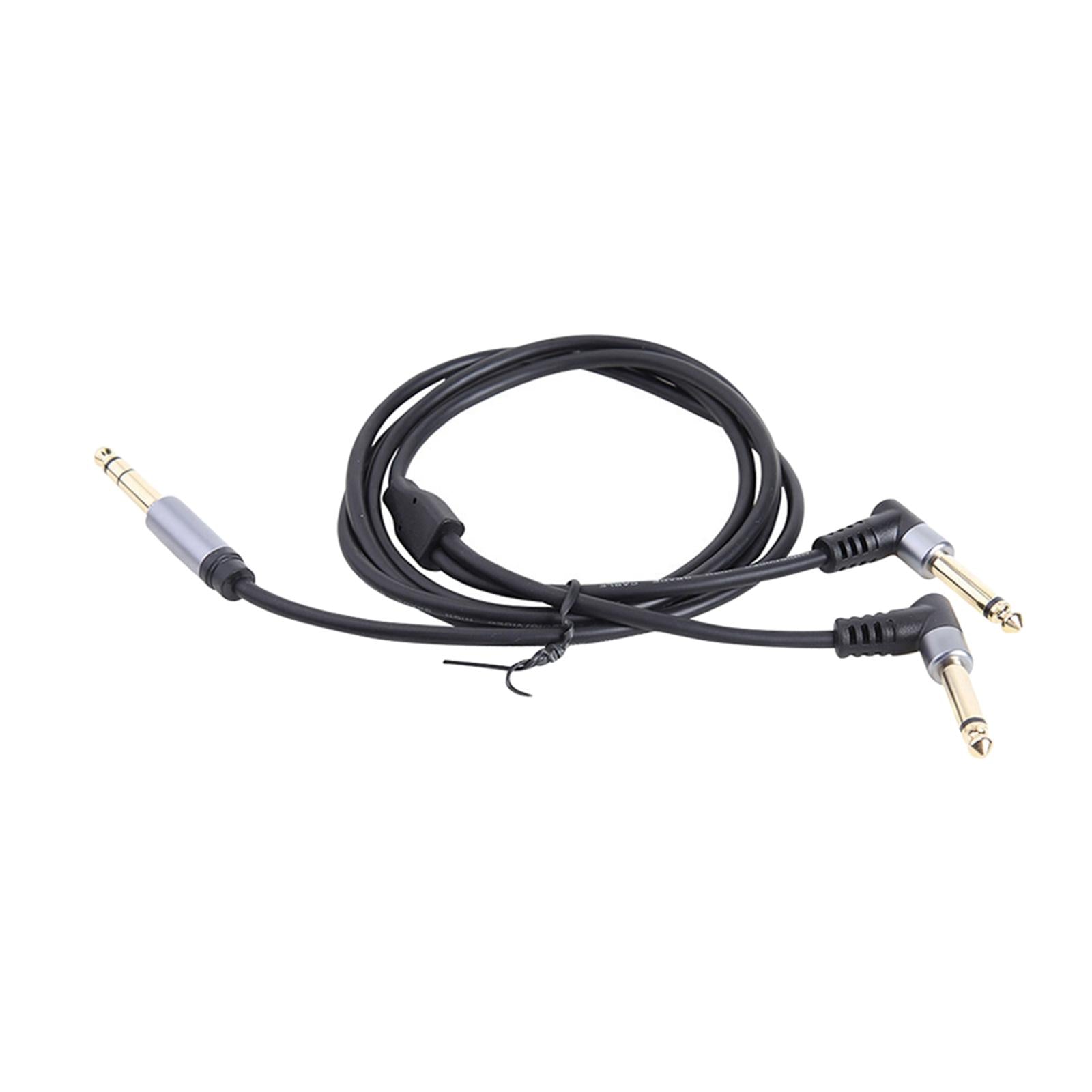 1/4 Insert Cable 6.35mm TRS to Dual 6.35mm TS for Sound Cards Amplifiers