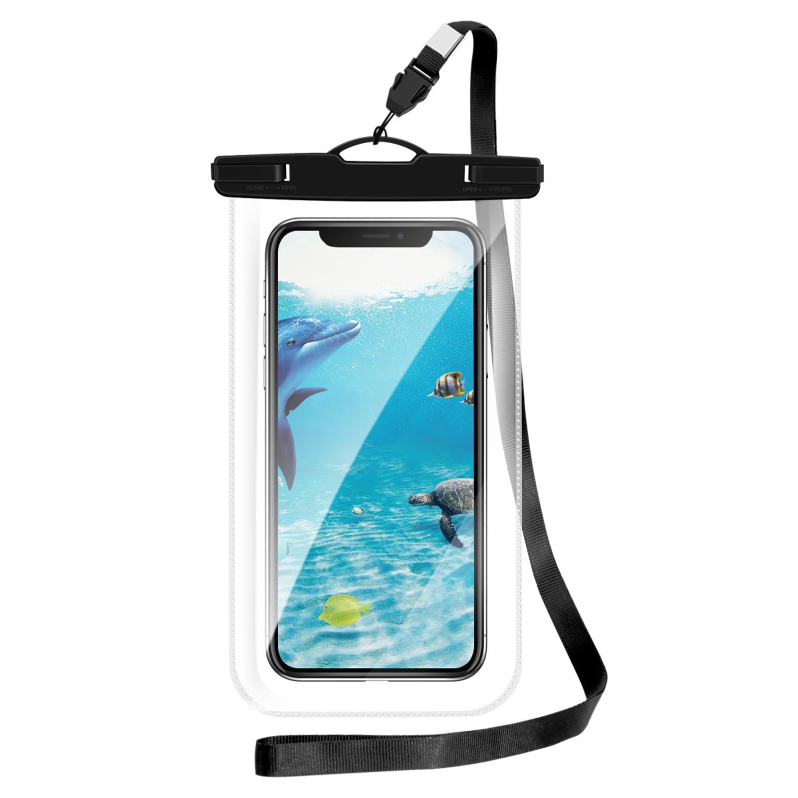 4xProfessional Waterproof Phone Bag Pouch Universal HD for Hiking Swimming Black