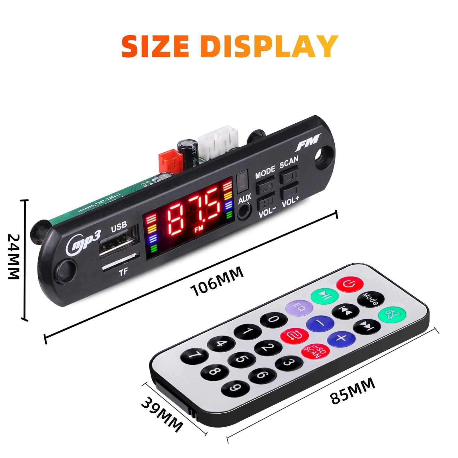 BT MP3 Player Decoding Board with Recording Call 12V Audio Module for Car