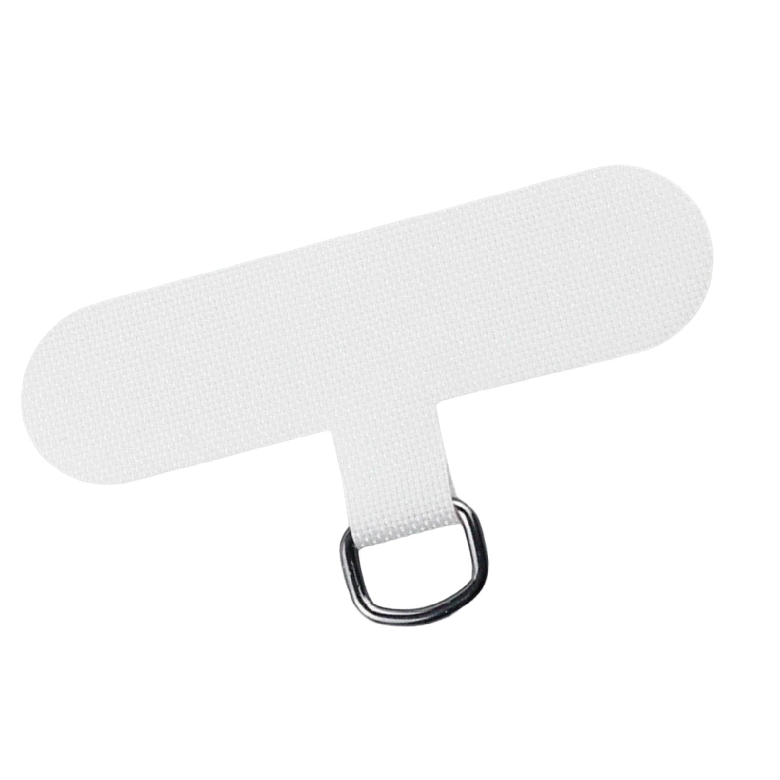 3xUniversal Phone Lanyard Patch with Metal Ring for Cellphone Case White