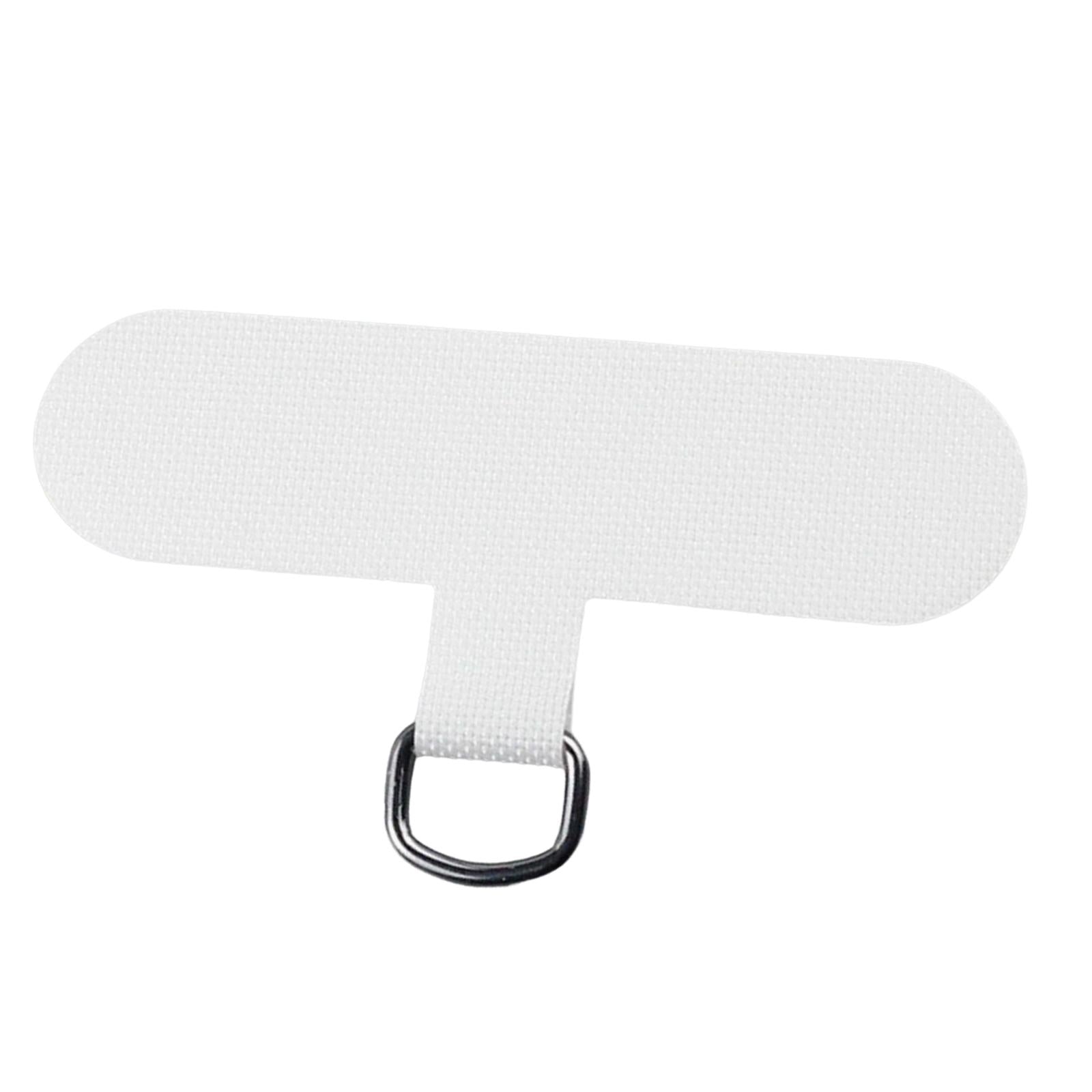 3xUniversal Phone Lanyard Patch with Metal Ring for Cellphone Case White