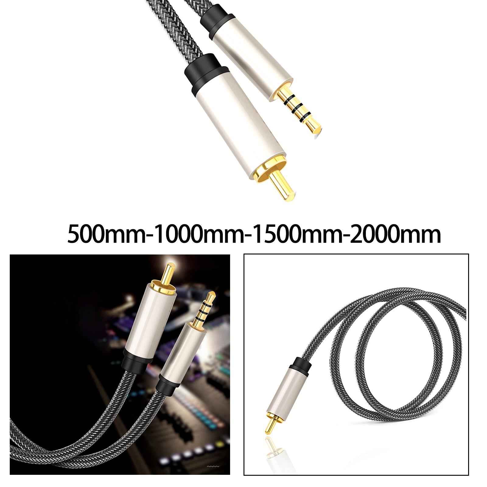 Audio Video Cable RCA to 3.5mm Digital Coaxial Cable for Home Stereos HDTV 50cmx1cmx1cm