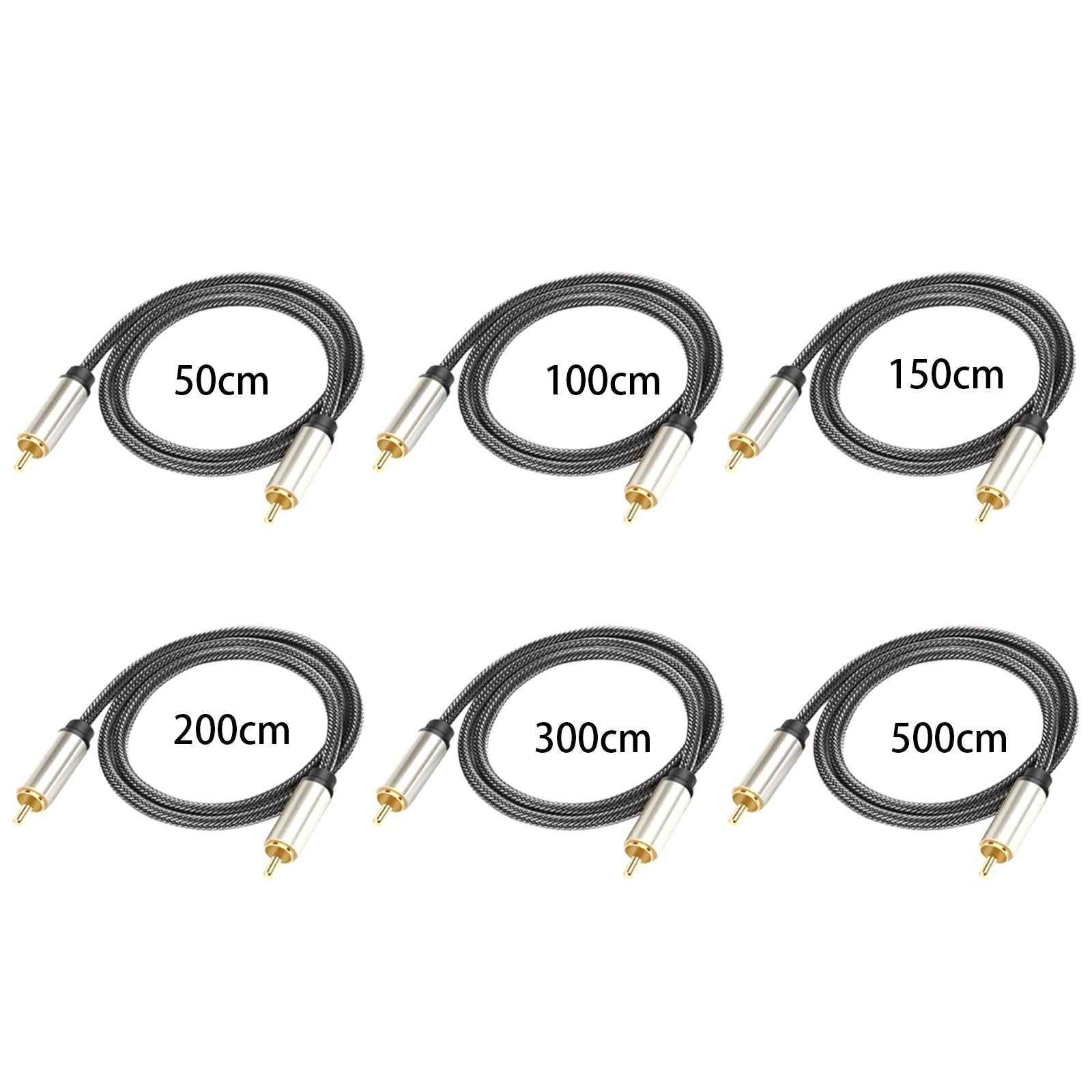 Coaxial Digital Audio Cable 1 Male to 1 Male RCA for Soundbar 0.5m
