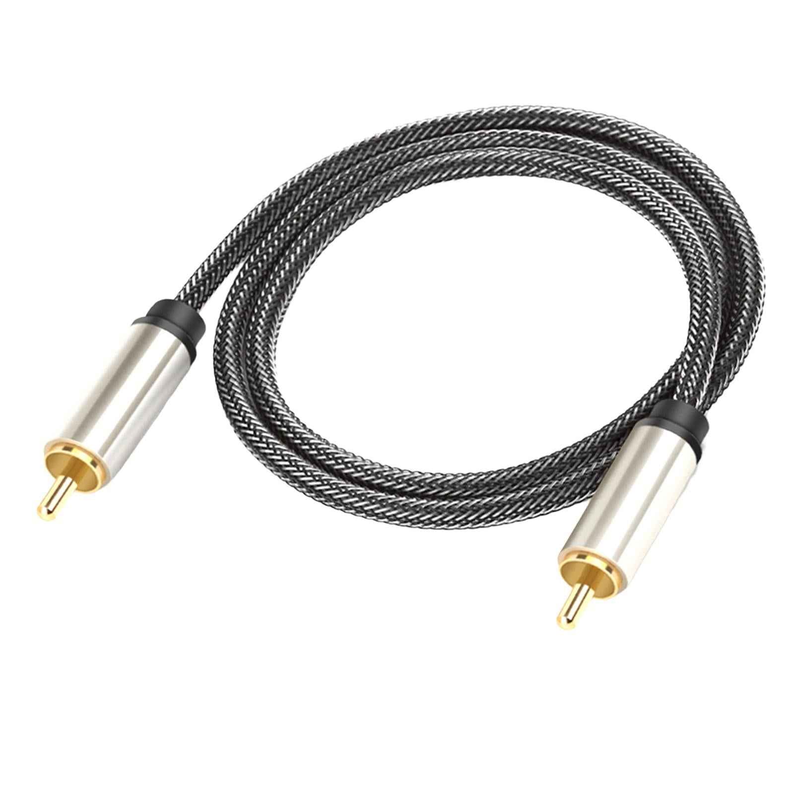 Stereo Audio Cable Braided 1 Male to 1 Male RCA Connector for Amplifier HDTV